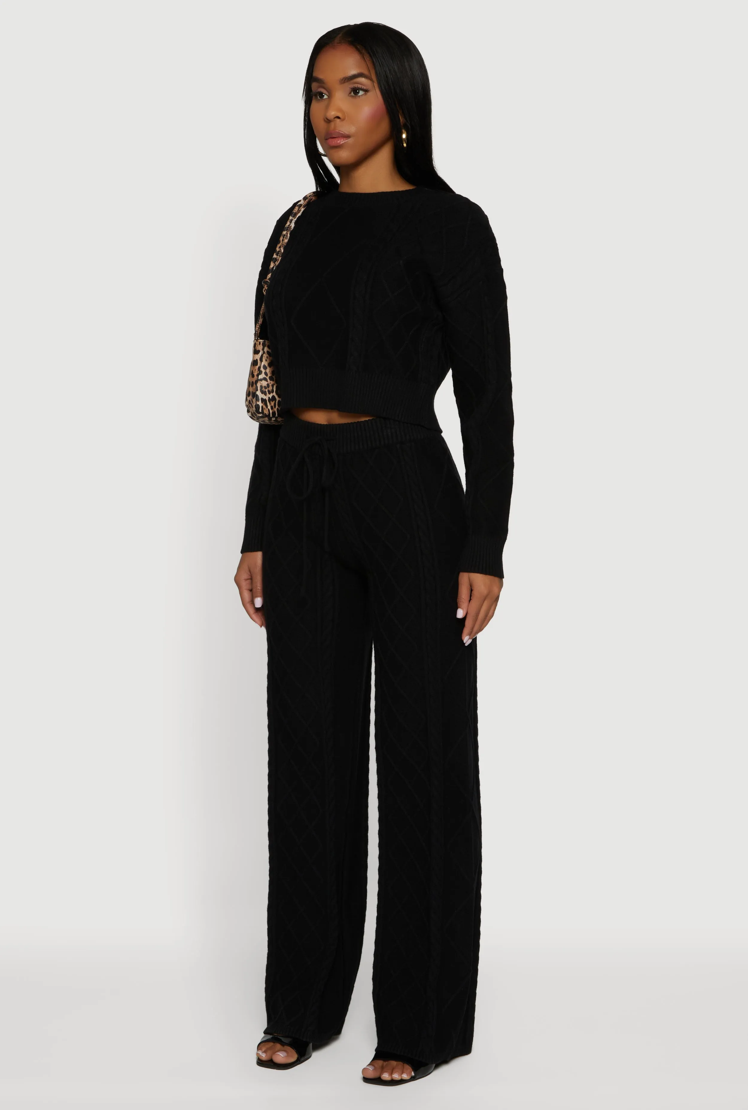 Cable Knit Cropped Pullover Sweater sold by Rainbow product image thumbnail 5