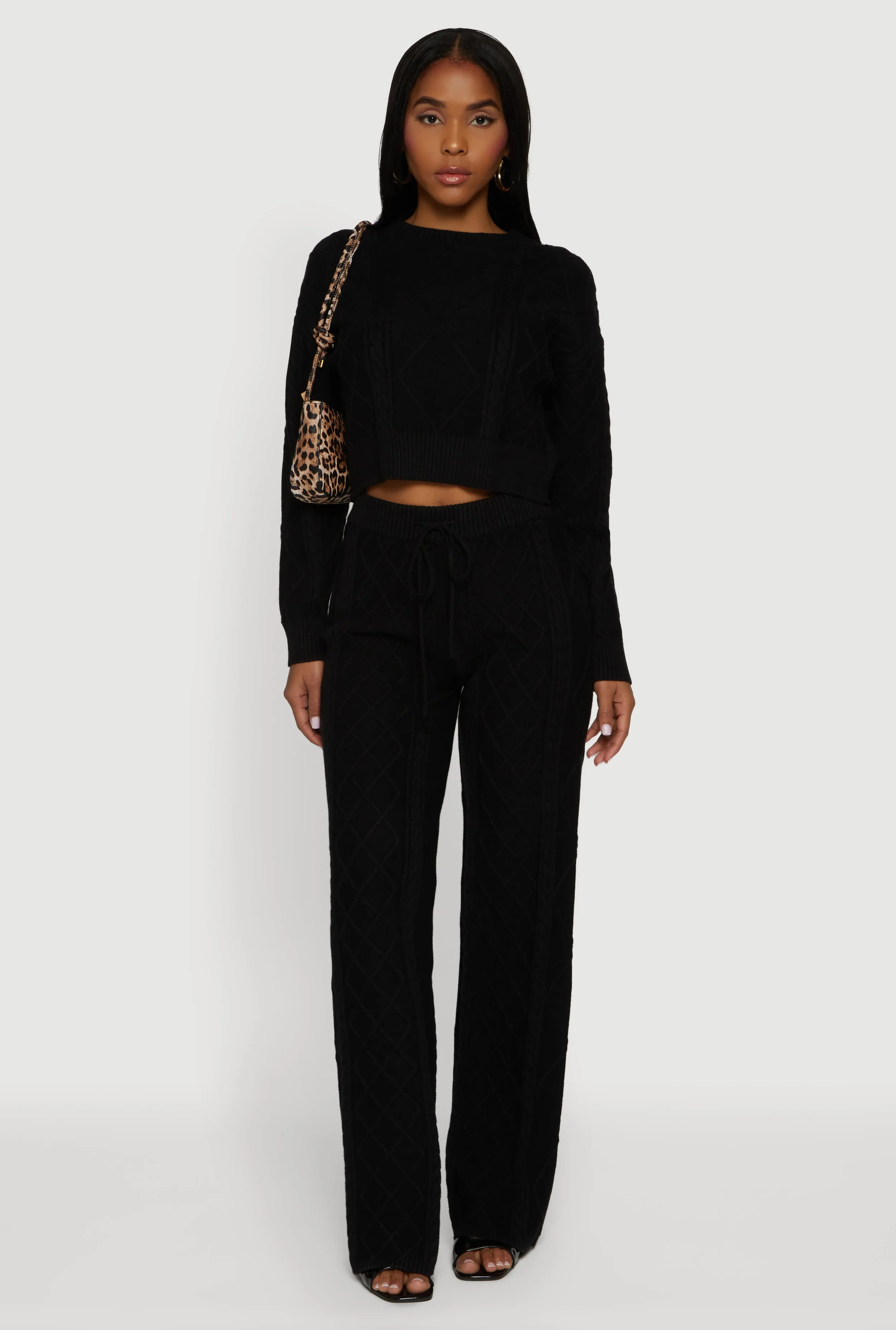 Cable Knit Cropped Pullover Sweater sold by Rainbow product image thumbnail 2