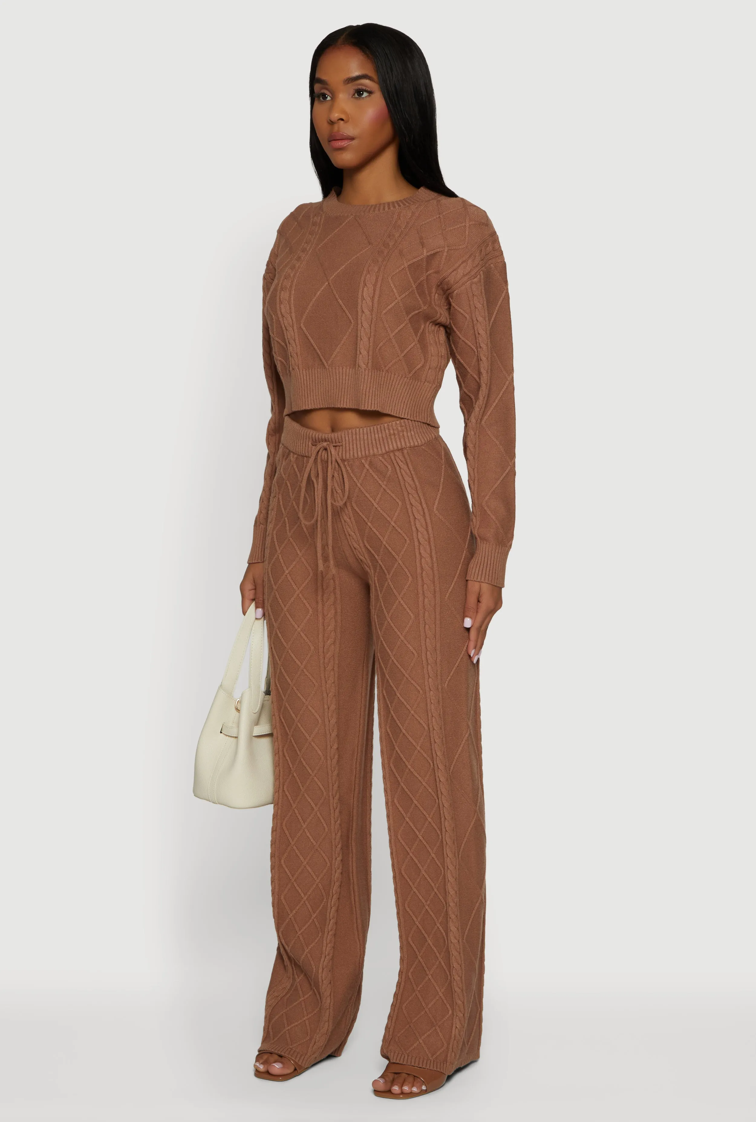 Cable Knit Cropped Pullover Sweater sold by Rainbow product image thumbnail 5