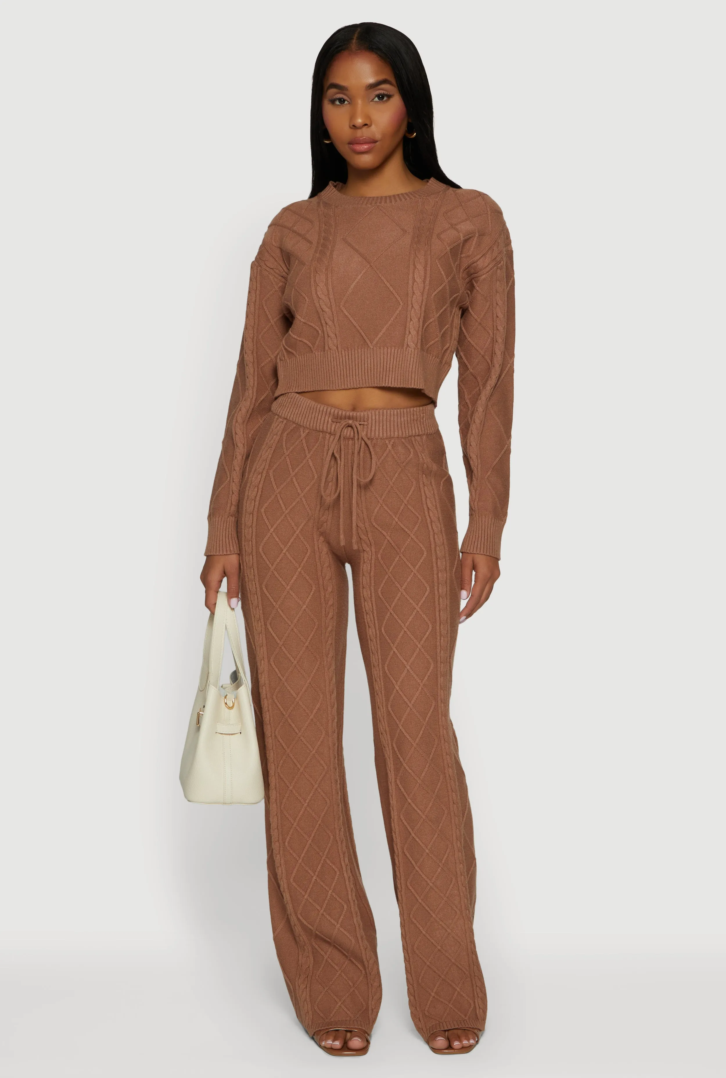 Cable Knit Cropped Pullover Sweater sold by Rainbow product image thumbnail 2