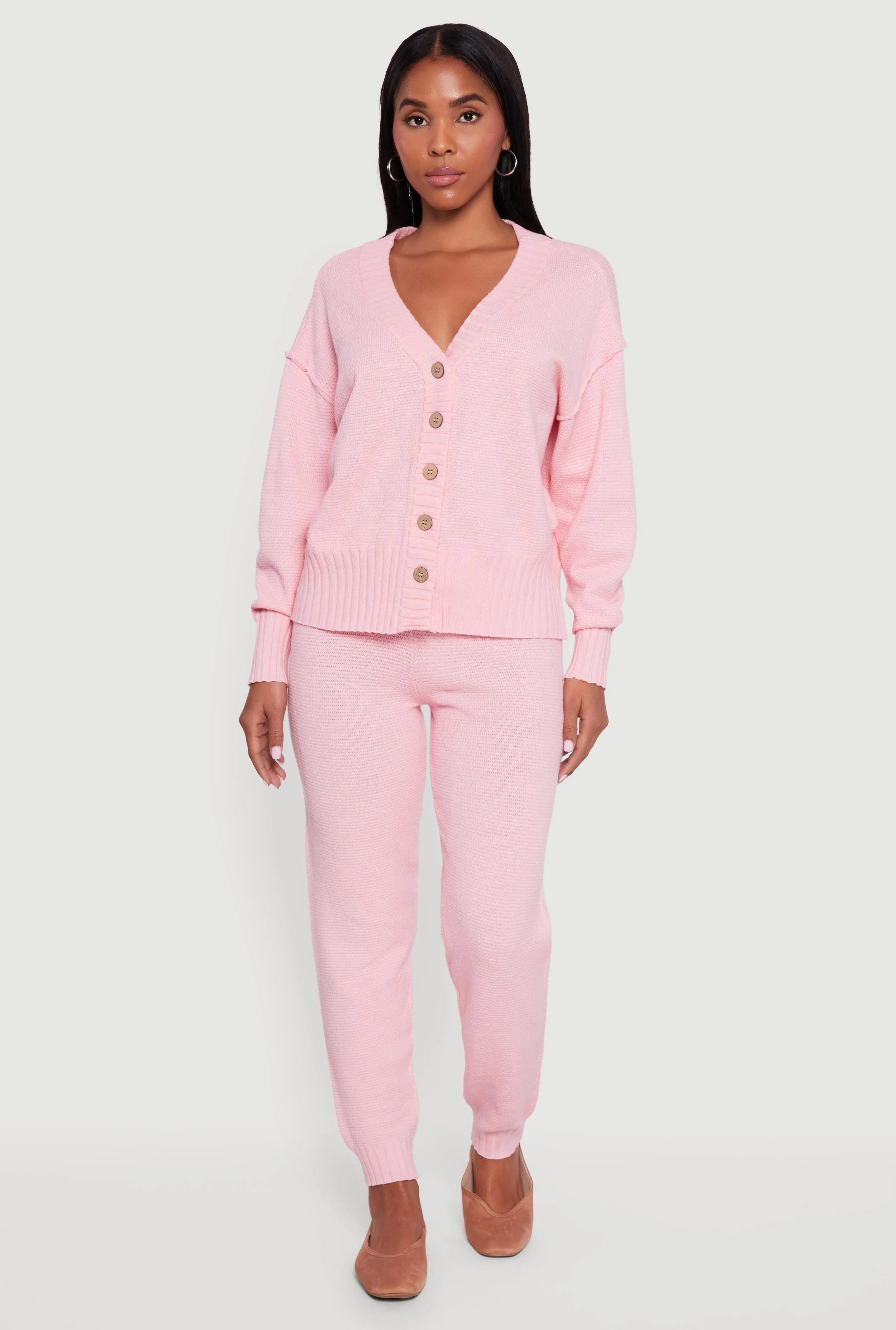 Drop Shoulder Button Front Cardigan sold by Rainbow product image thumbnail 2