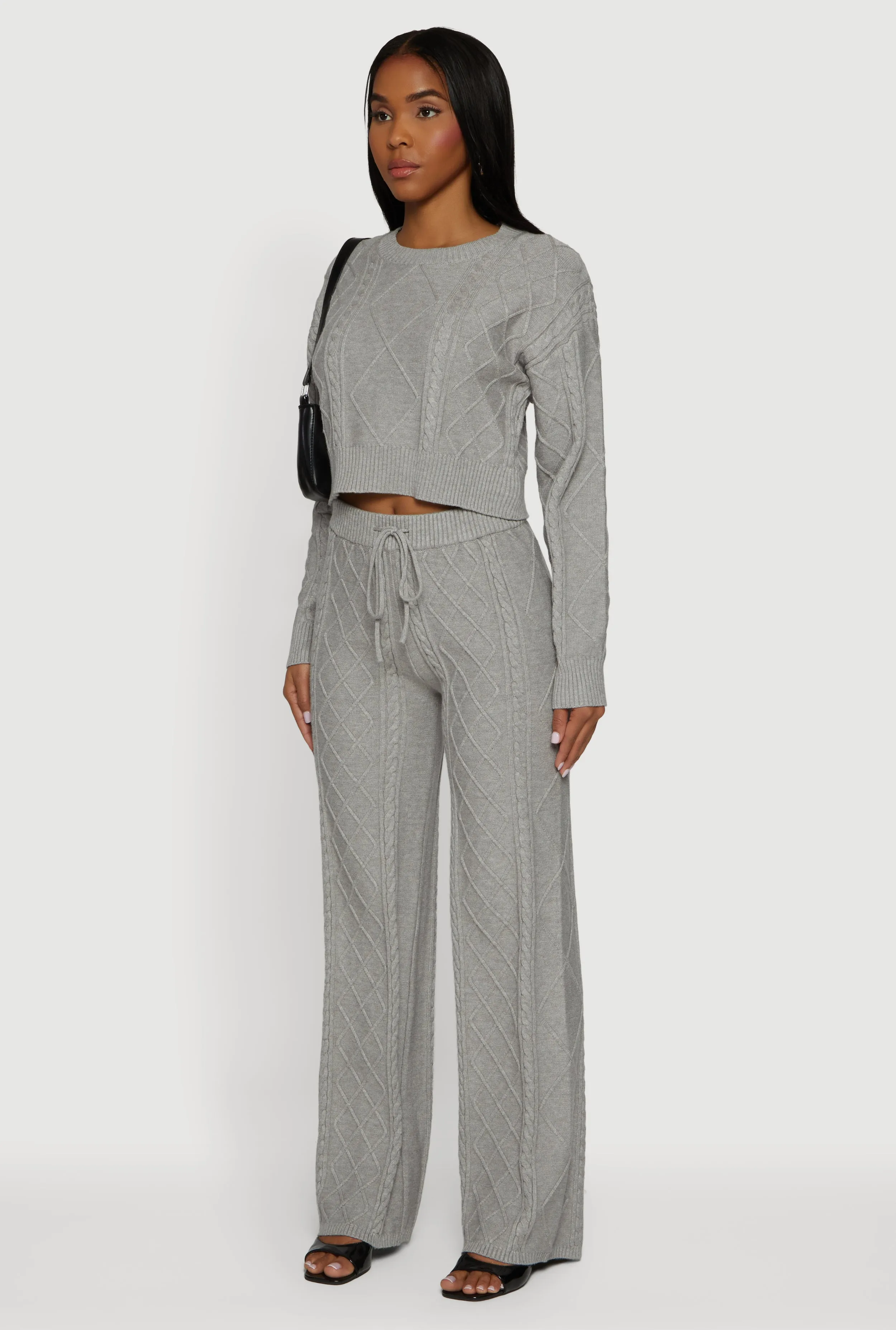 Cable Knit Cropped Pullover Sweater sold by Rainbow product image thumbnail 5