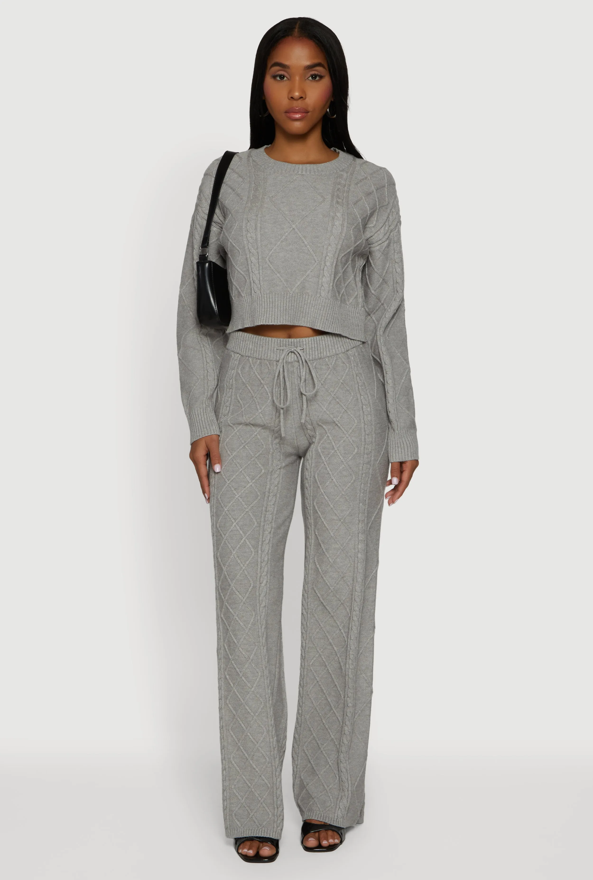 Cable Knit Cropped Pullover Sweater sold by Rainbow product image thumbnail 2