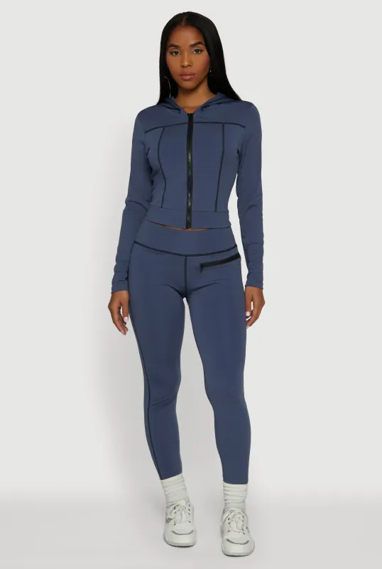 High Waisted Leggings with Zip Pocket Detail sold by Rainbow