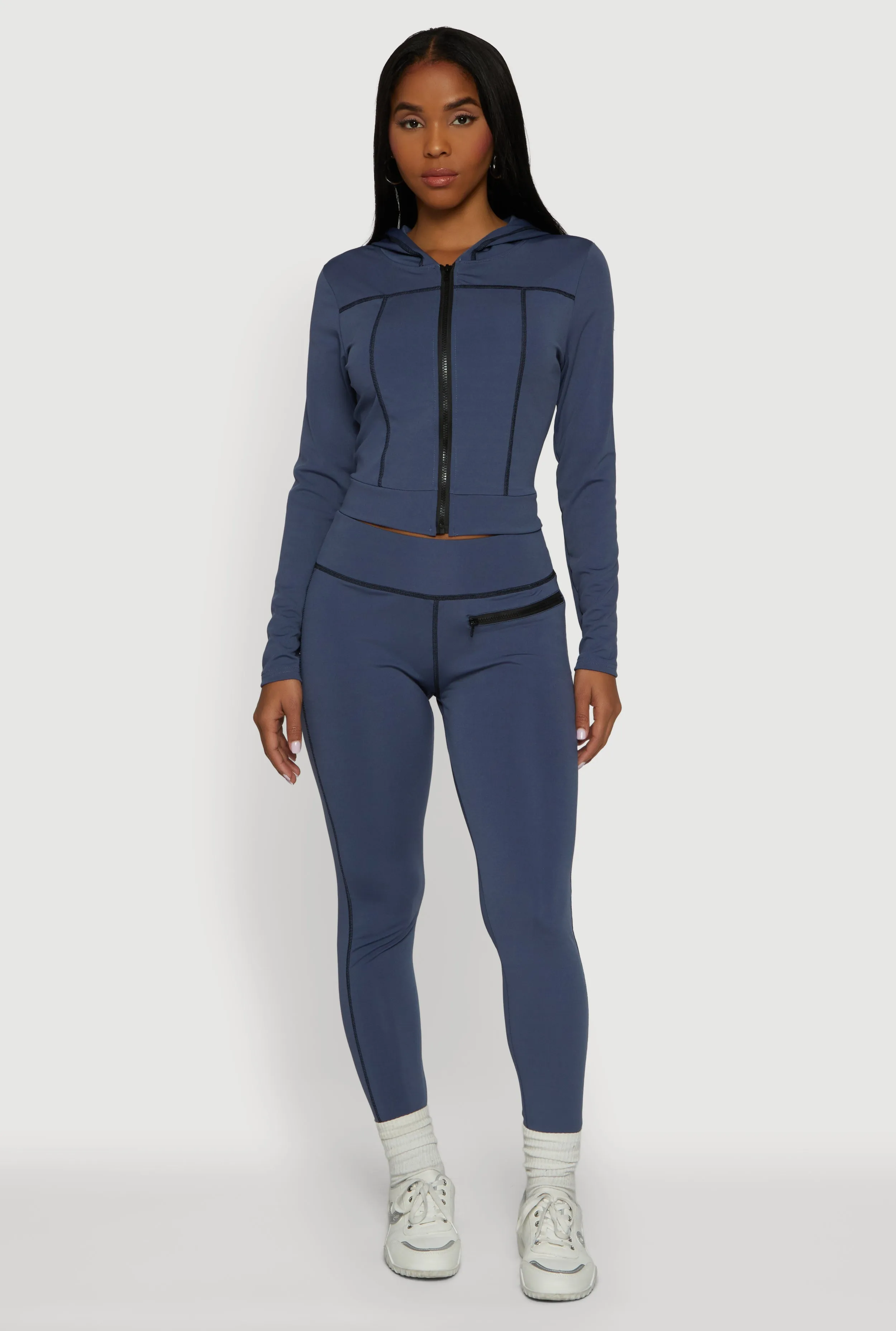 High Waisted Leggings with Zip Pocket Detail sold by Rainbow