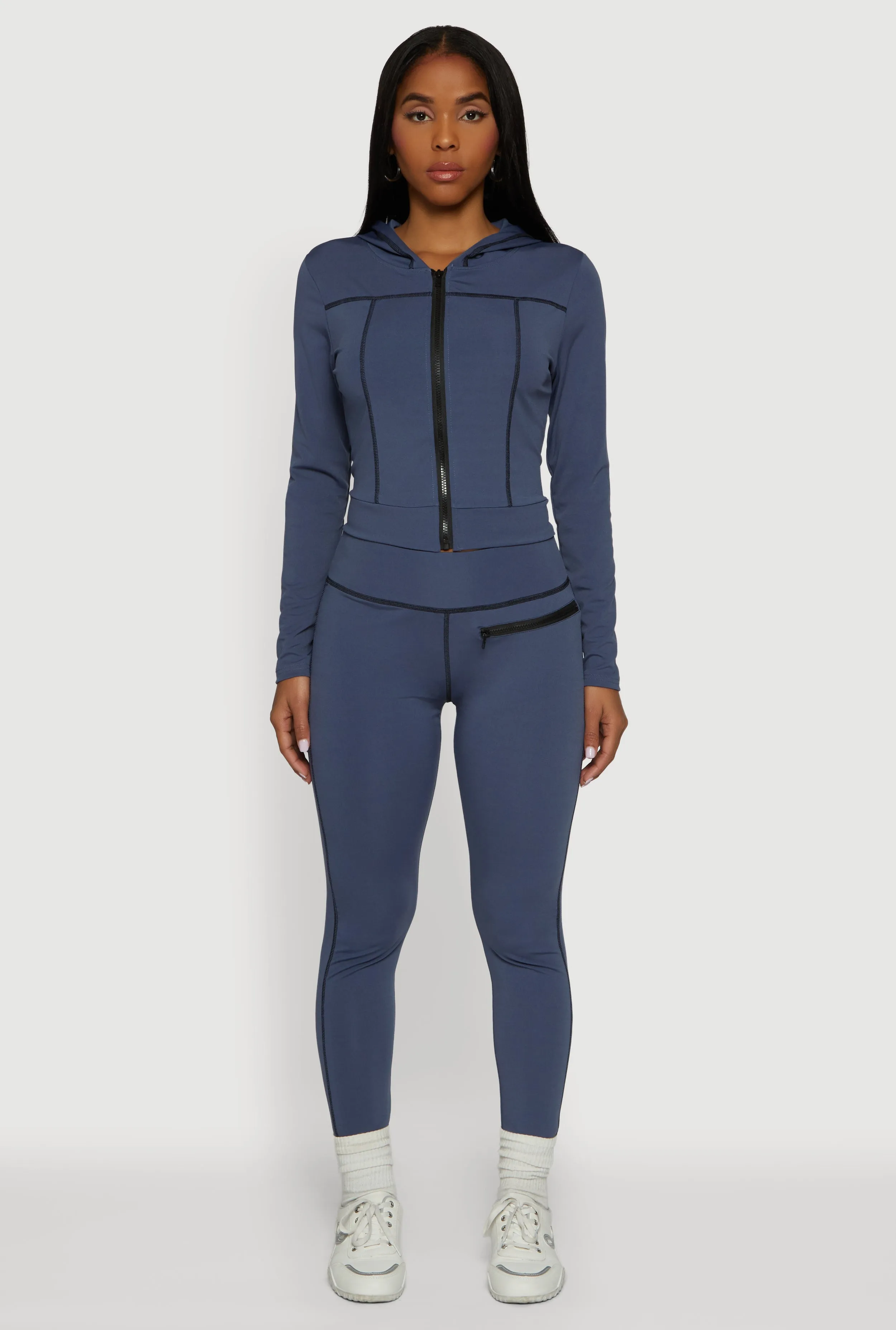 High Waisted Leggings with Zip Pocket Detail sold by Rainbow product image thumbnail 2