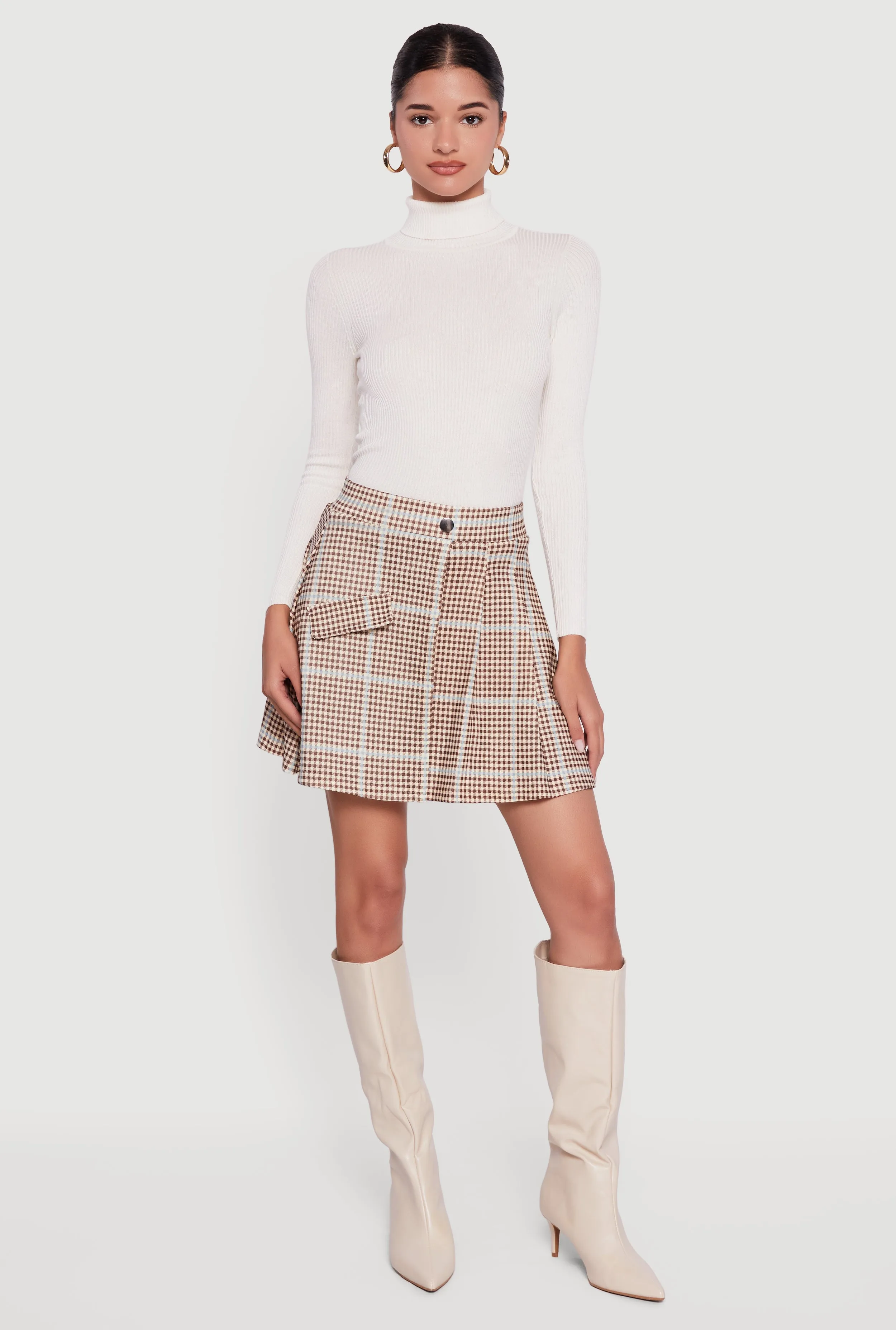 Solid Ribbed Knit Turtleneck Sweater sold by Rainbow