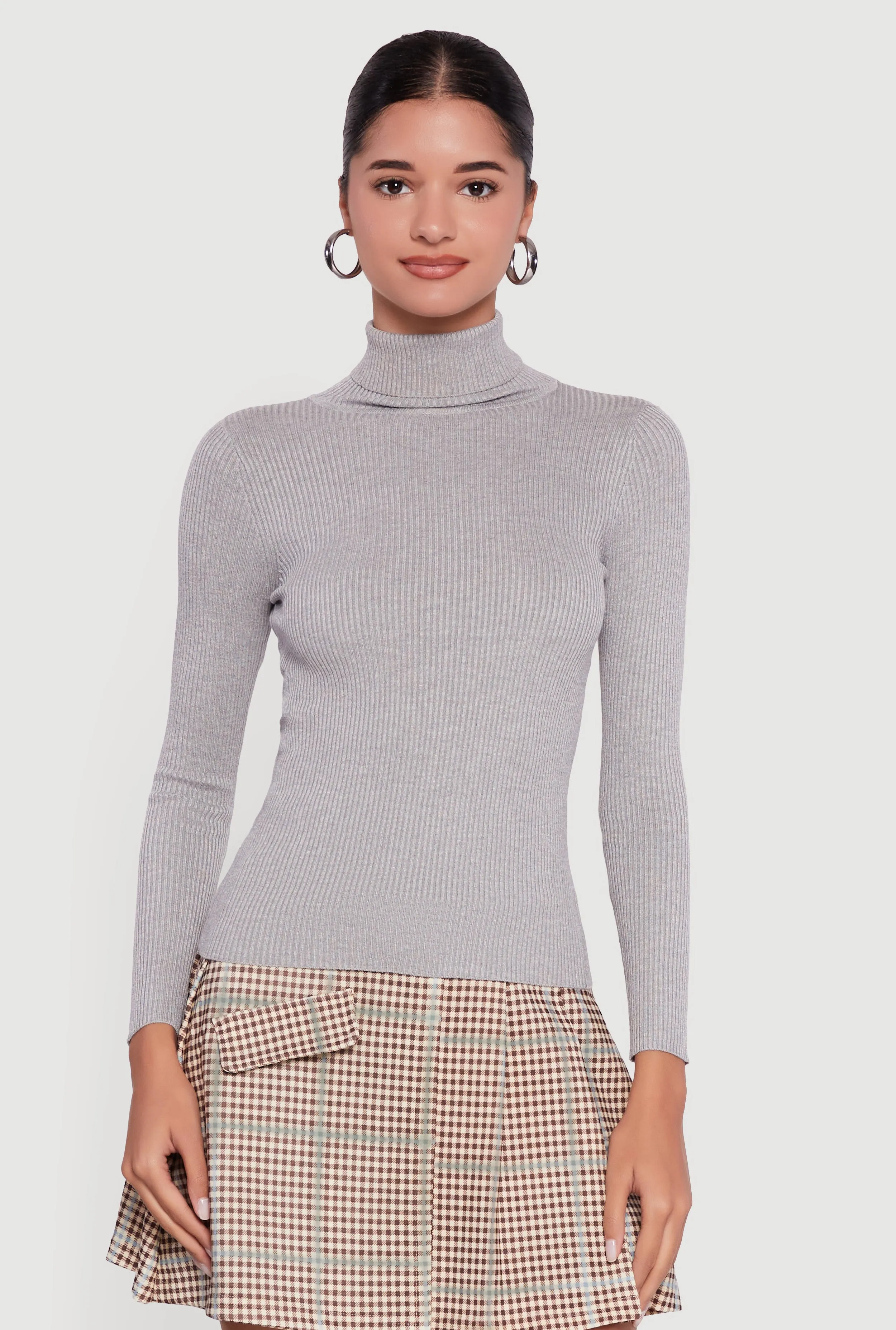 Solid Ribbed Knit Turtleneck Sweater sold by Rainbow product image thumbnail 2