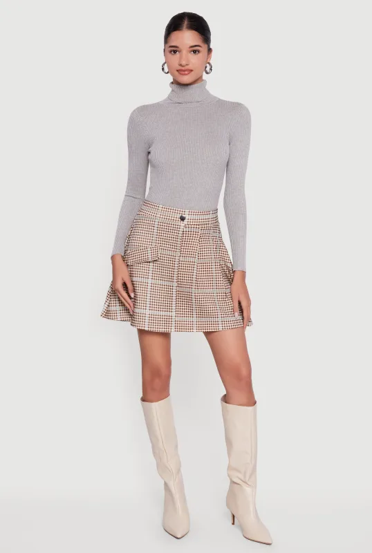 Solid Ribbed Knit Turtleneck Sweater sold by Rainbow