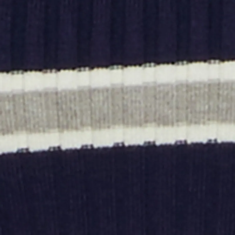 Striped Ribbed Knit Cropped Polo Sweater sold by Rainbow product image thumbnail 4