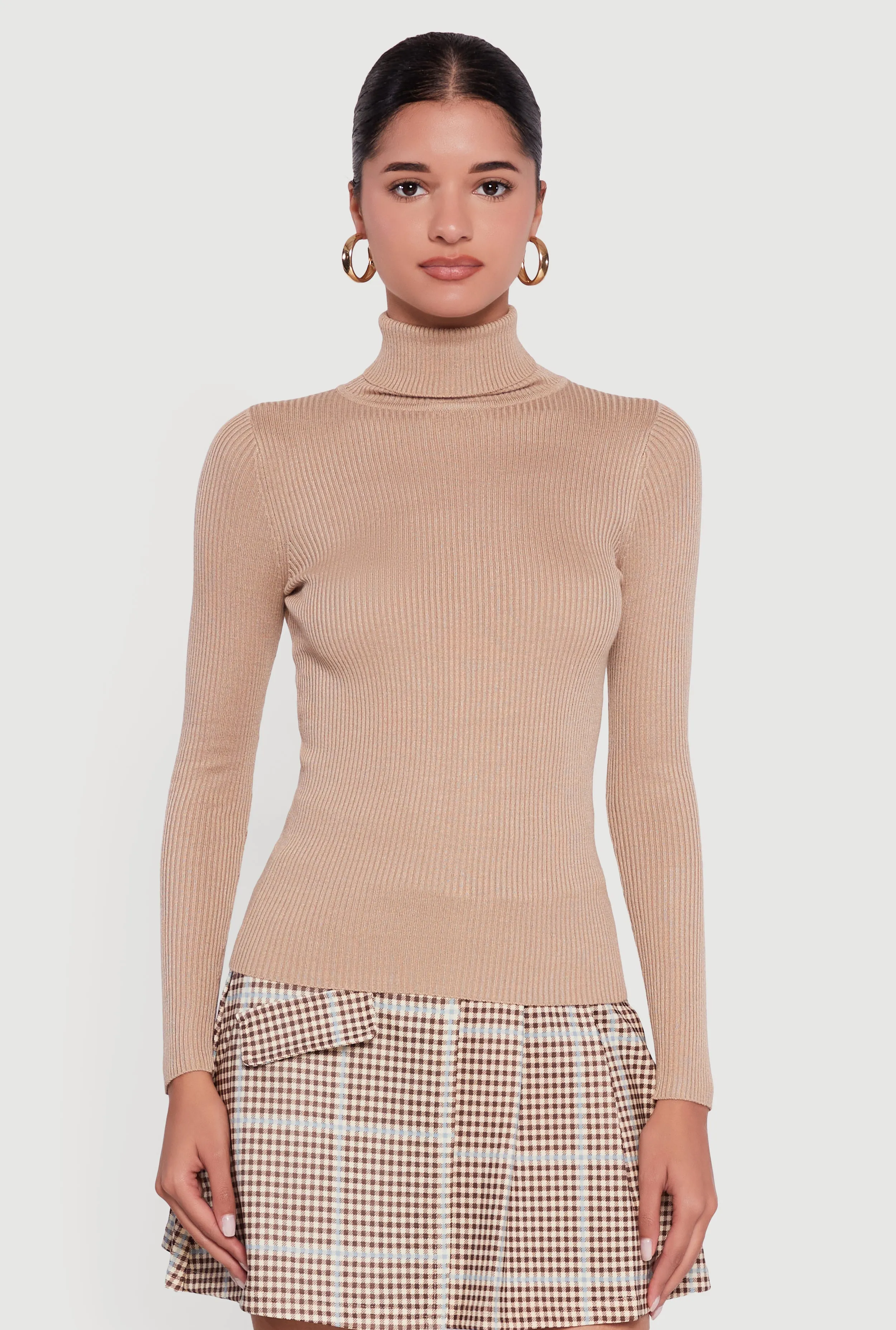 Solid Ribbed Knit Turtleneck Sweater sold by Rainbow product image thumbnail 2