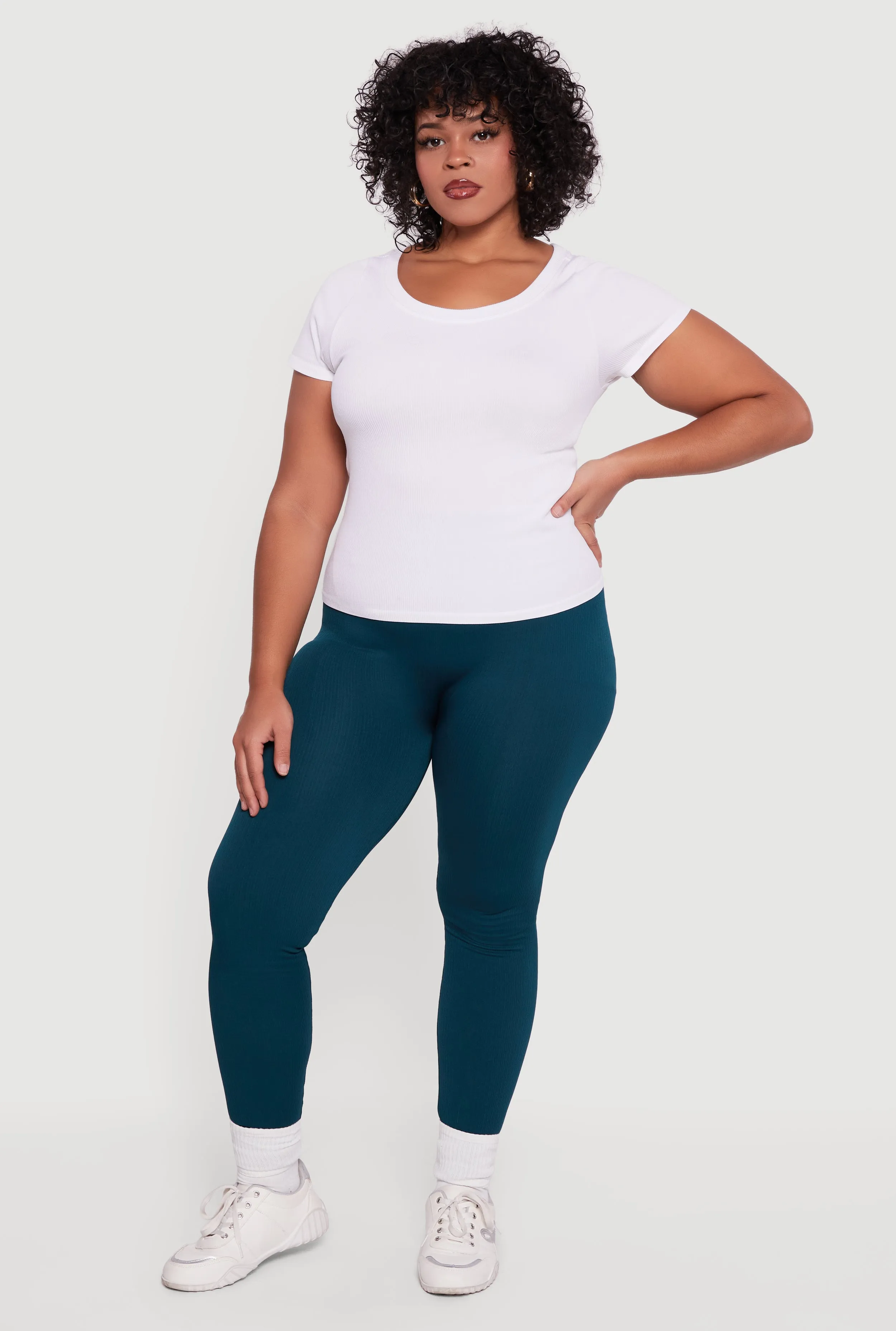 Plus Size High Waisted Seamless Fleece Lined Leggings sold by Rainbow product image thumbnail 2