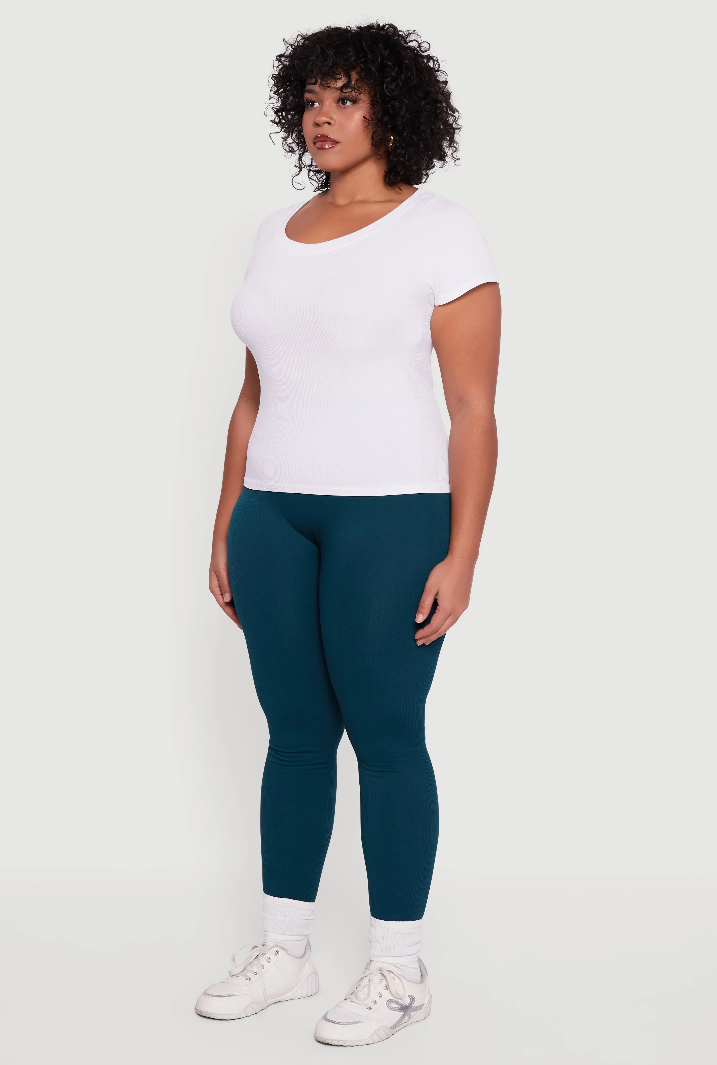 Plus Size High Waisted Seamless Fleece Lined Leggings sold by Rainbow product image thumbnail 3
