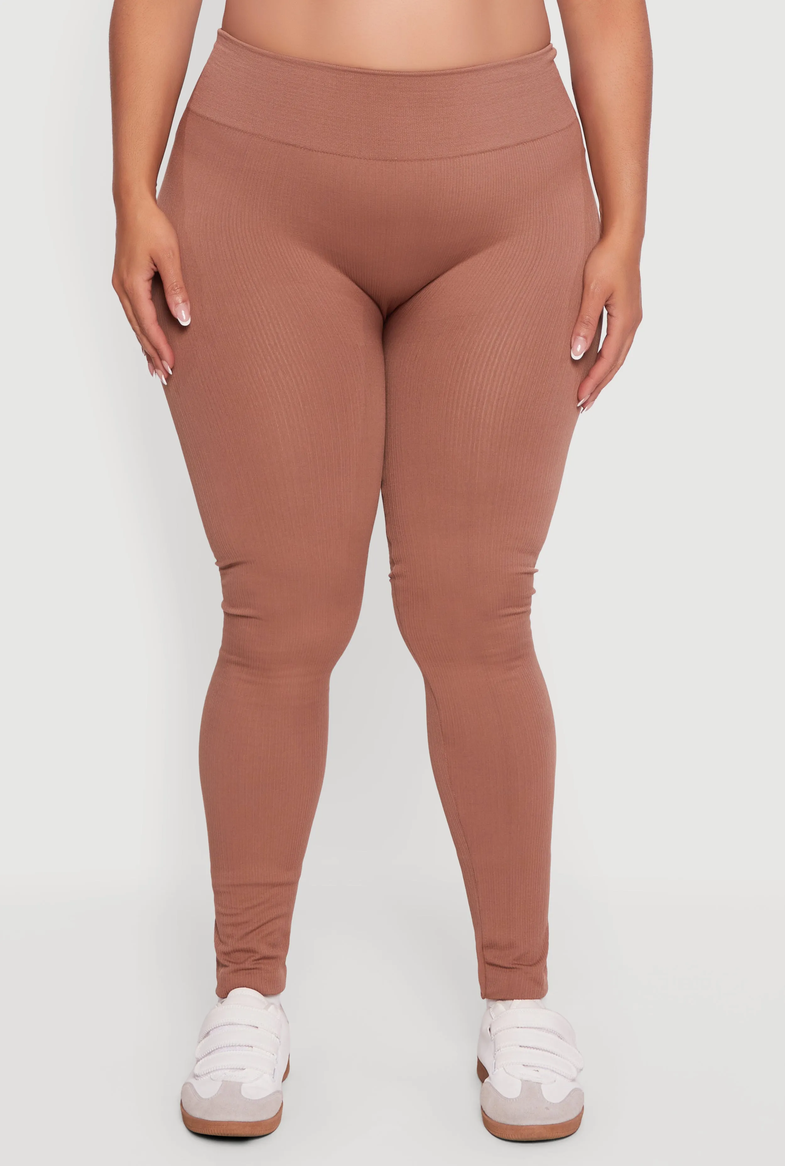 Plus Size High Waisted Seamless Fleece Lined Leggings sold by Rainbow product image thumbnail 5