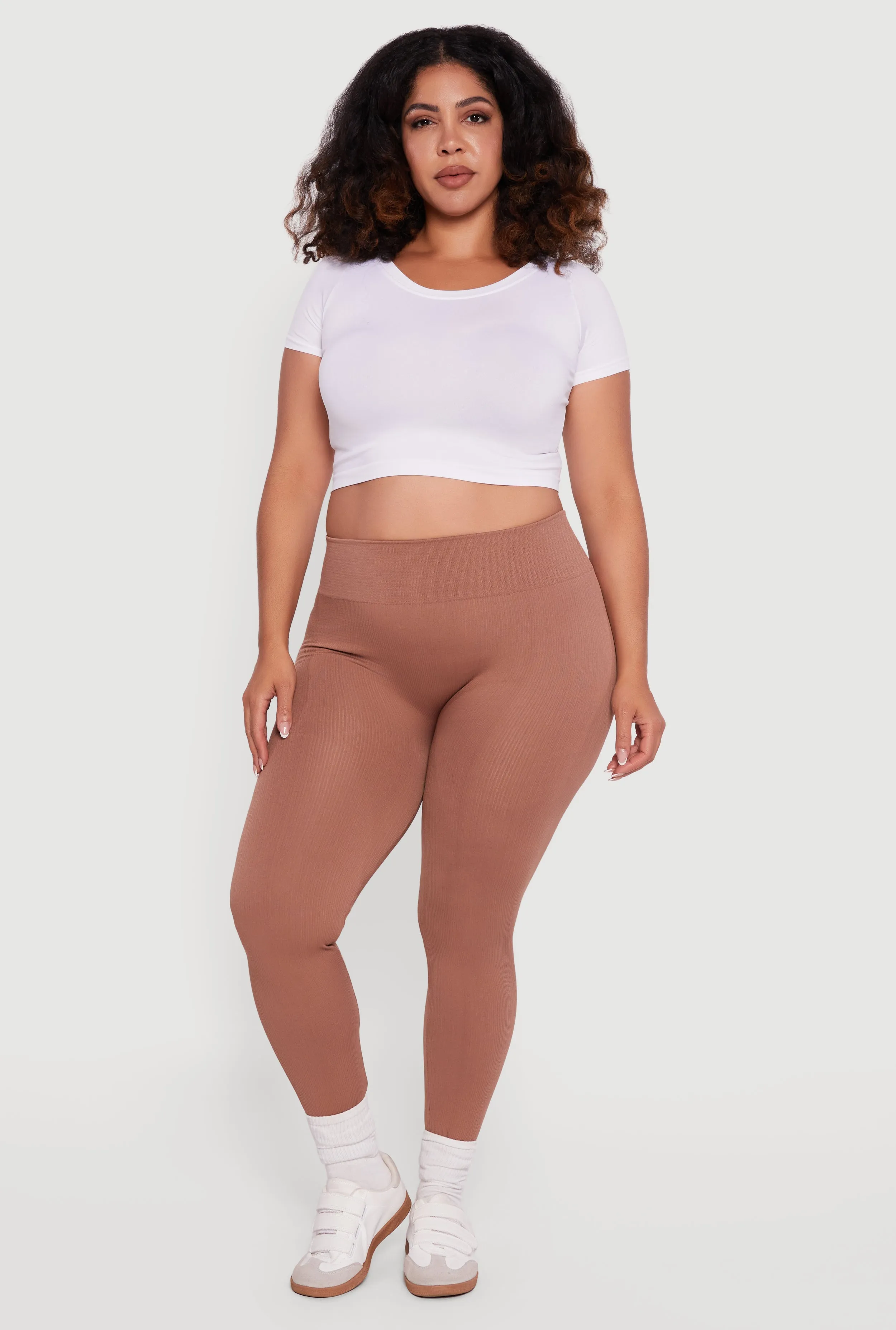 Plus Size High Waisted Seamless Fleece Lined Leggings sold by Rainbow product image thumbnail 2