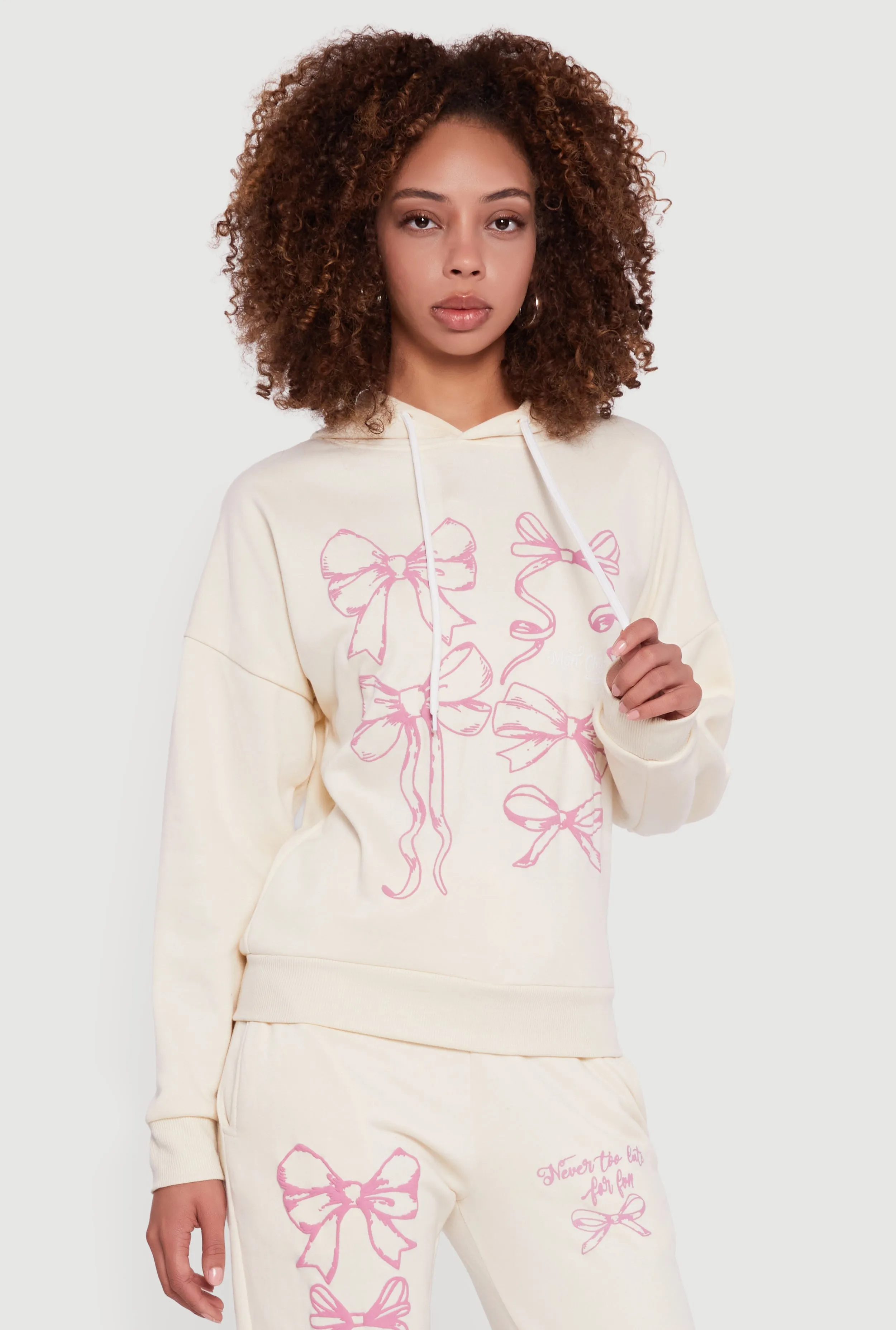 Mon Cheri Bow Graphic Pullover Hoodie sold by Rainbow