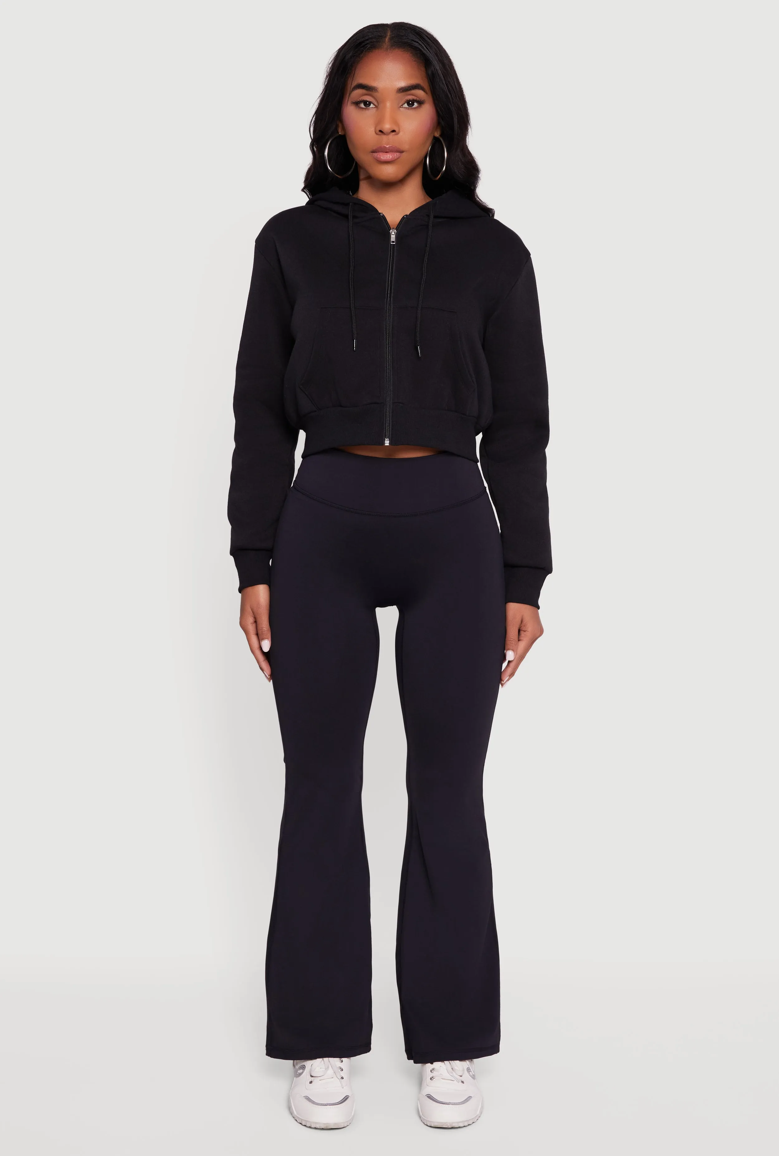 Cropped Zip Front Hoodie sold by Rainbow product image thumbnail 3