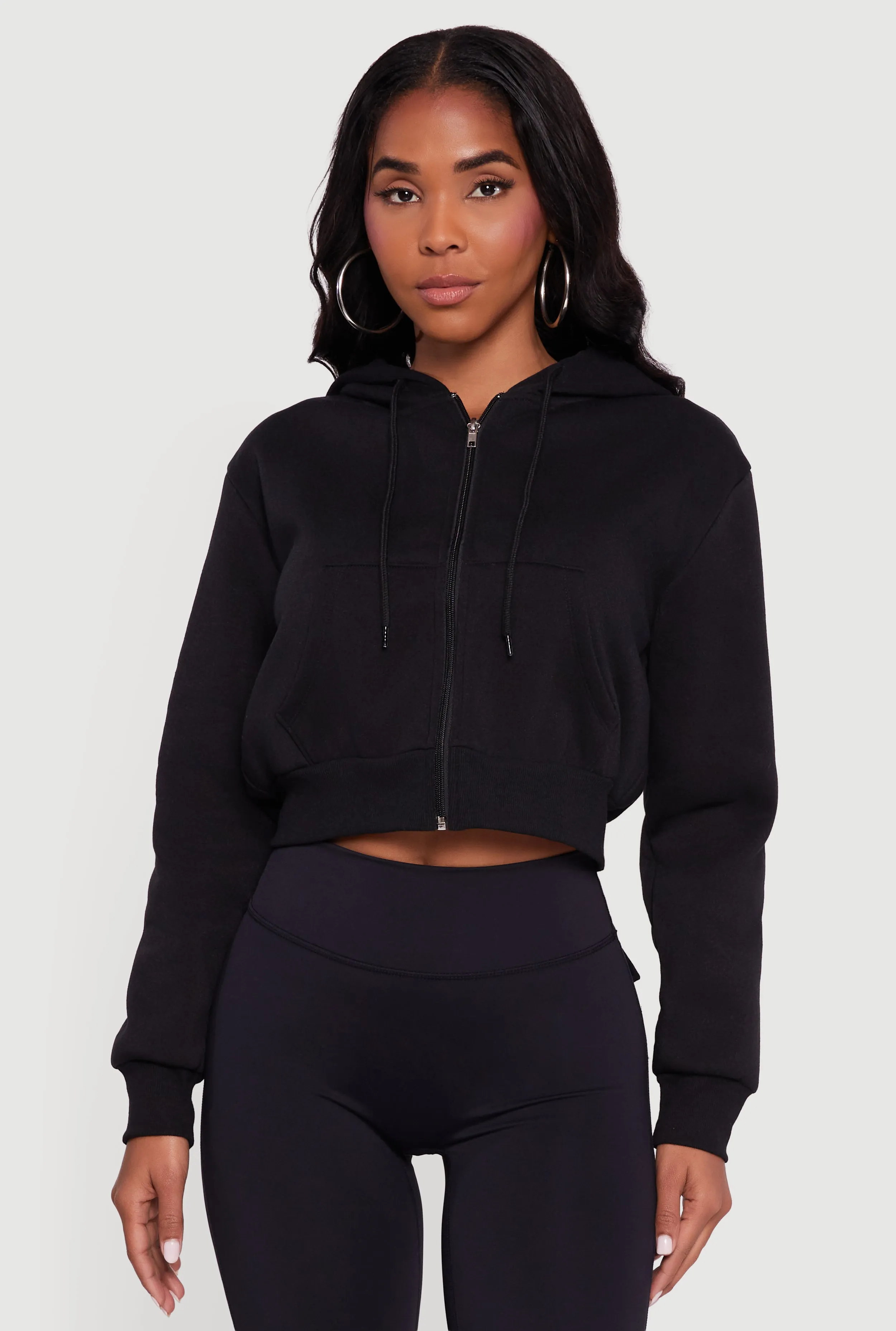 Cropped Zip Front Hoodie sold by Rainbow product image thumbnail 2