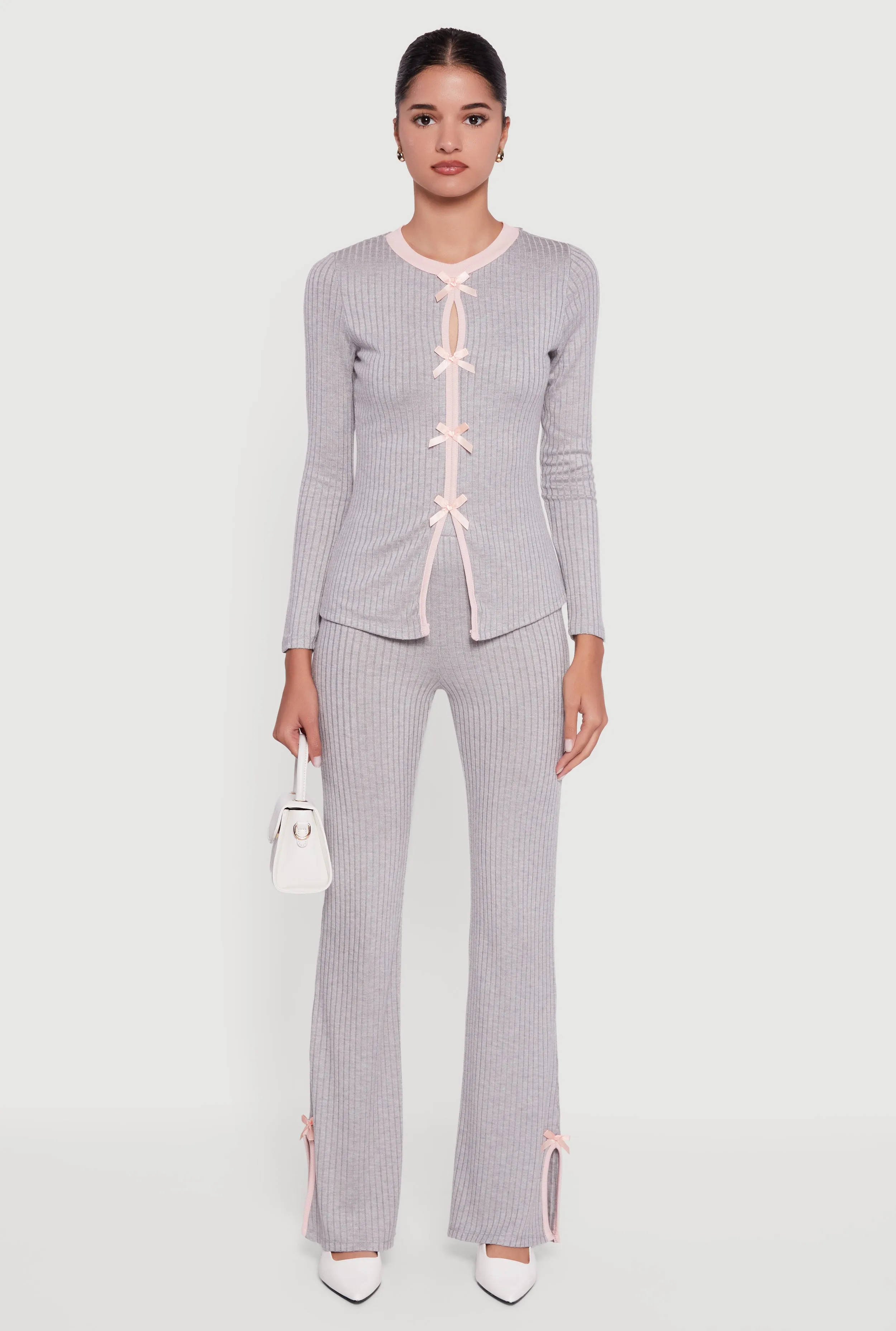 High Waisted Slim Bootcut Pants with Bows sold by Rainbow product image thumbnail 2