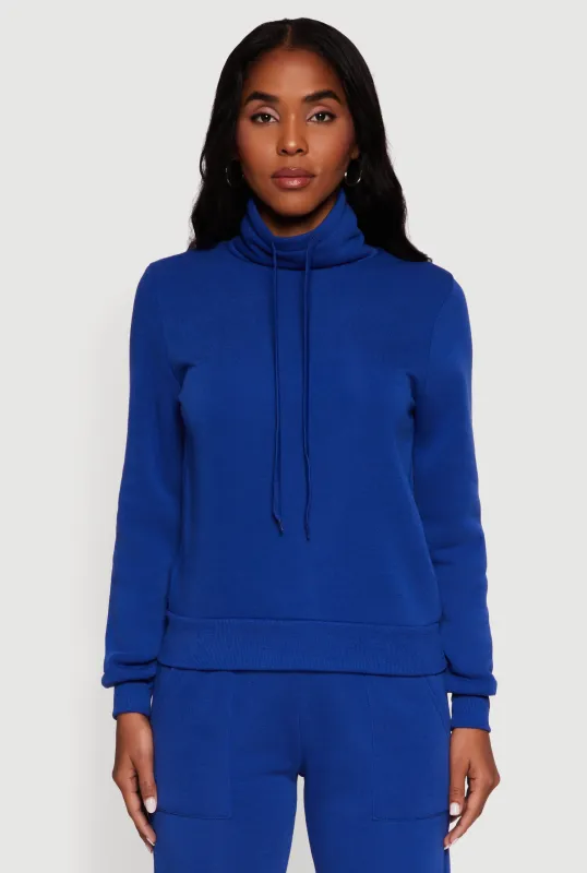 Drawstring Funnel Neck Pullover Sweatshirt sold by Rainbow