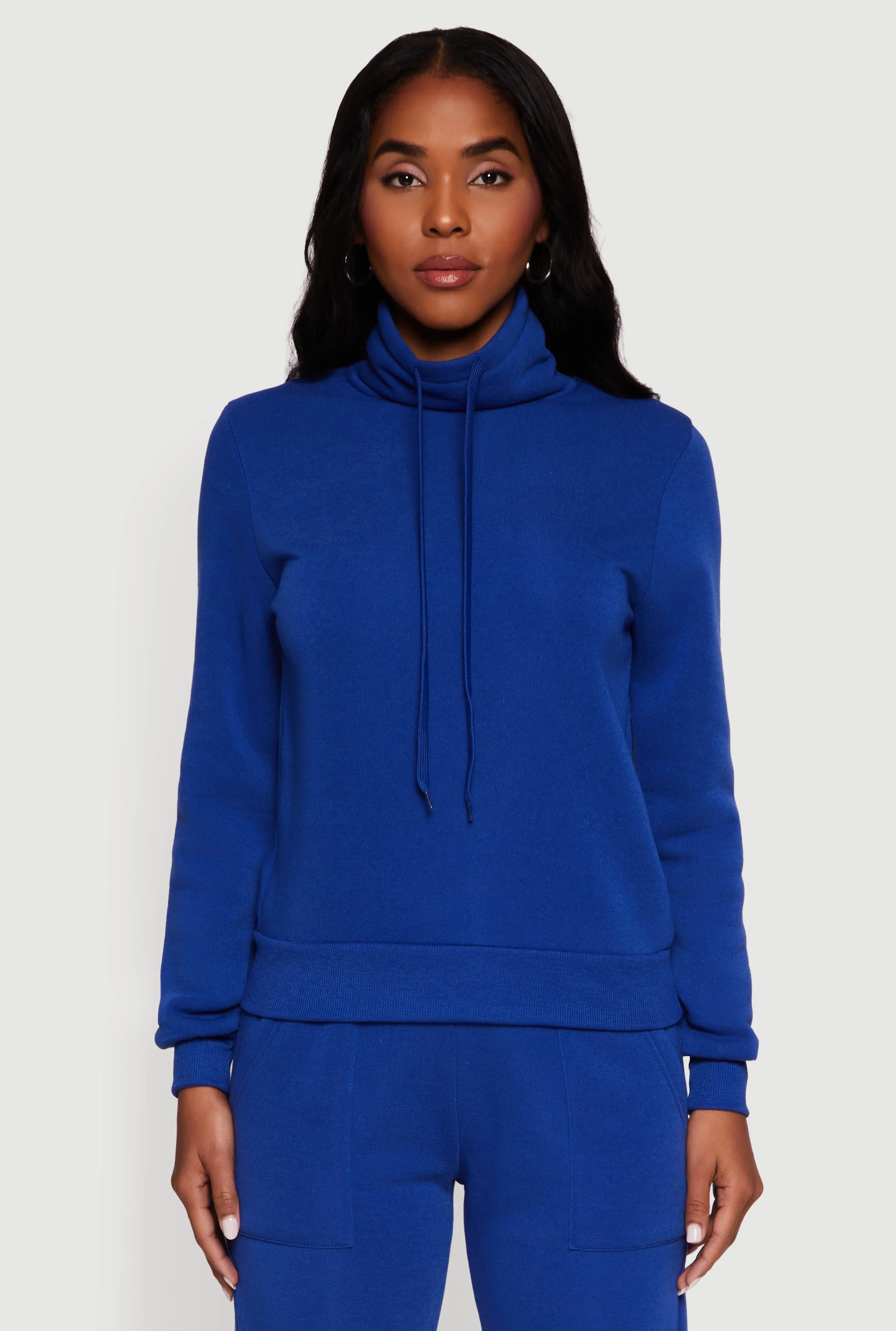 Drawstring Funnel Neck Pullover Sweatshirt sold by Rainbow