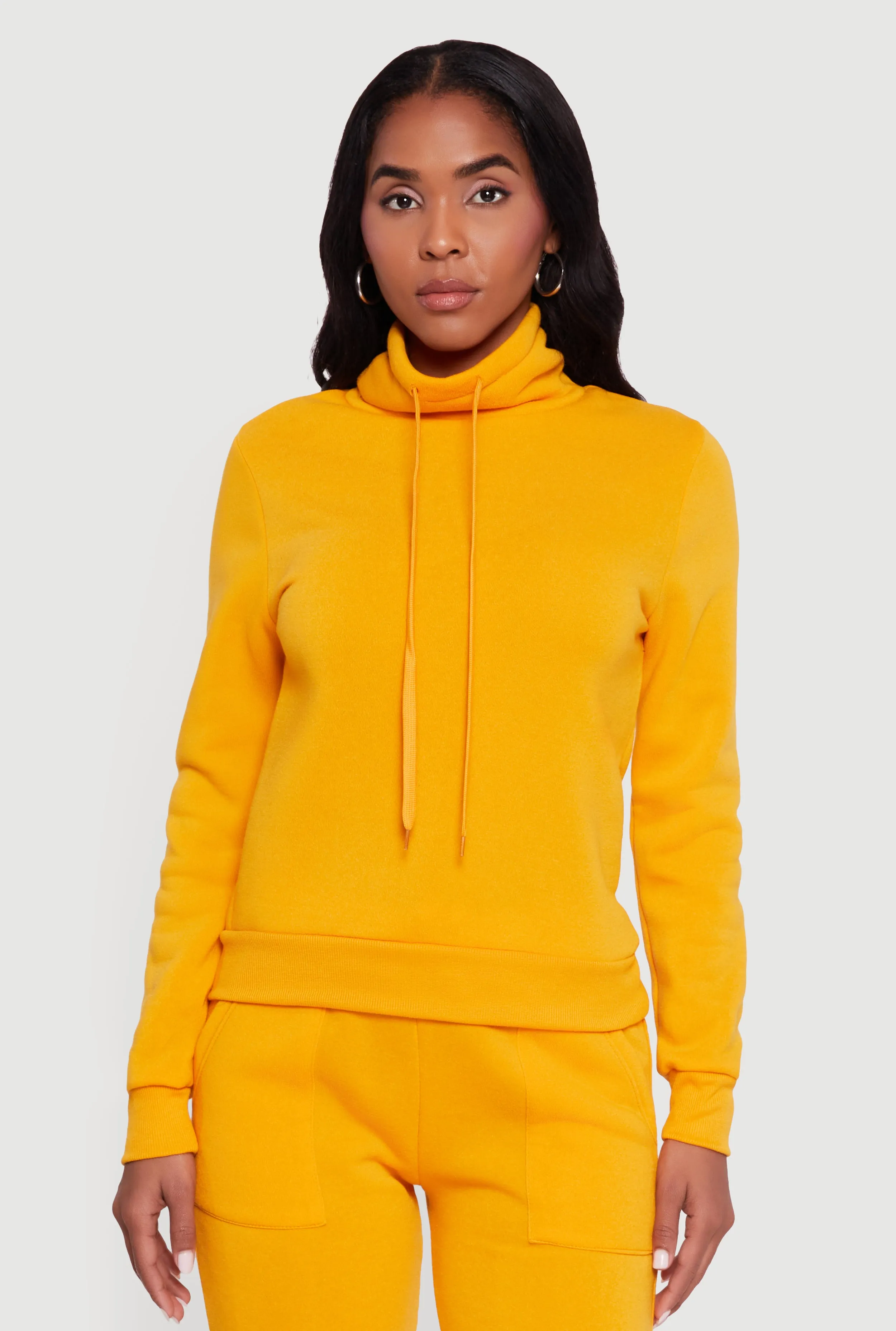 Drawstring Funnel Neck Pullover Sweatshirt sold by Rainbow