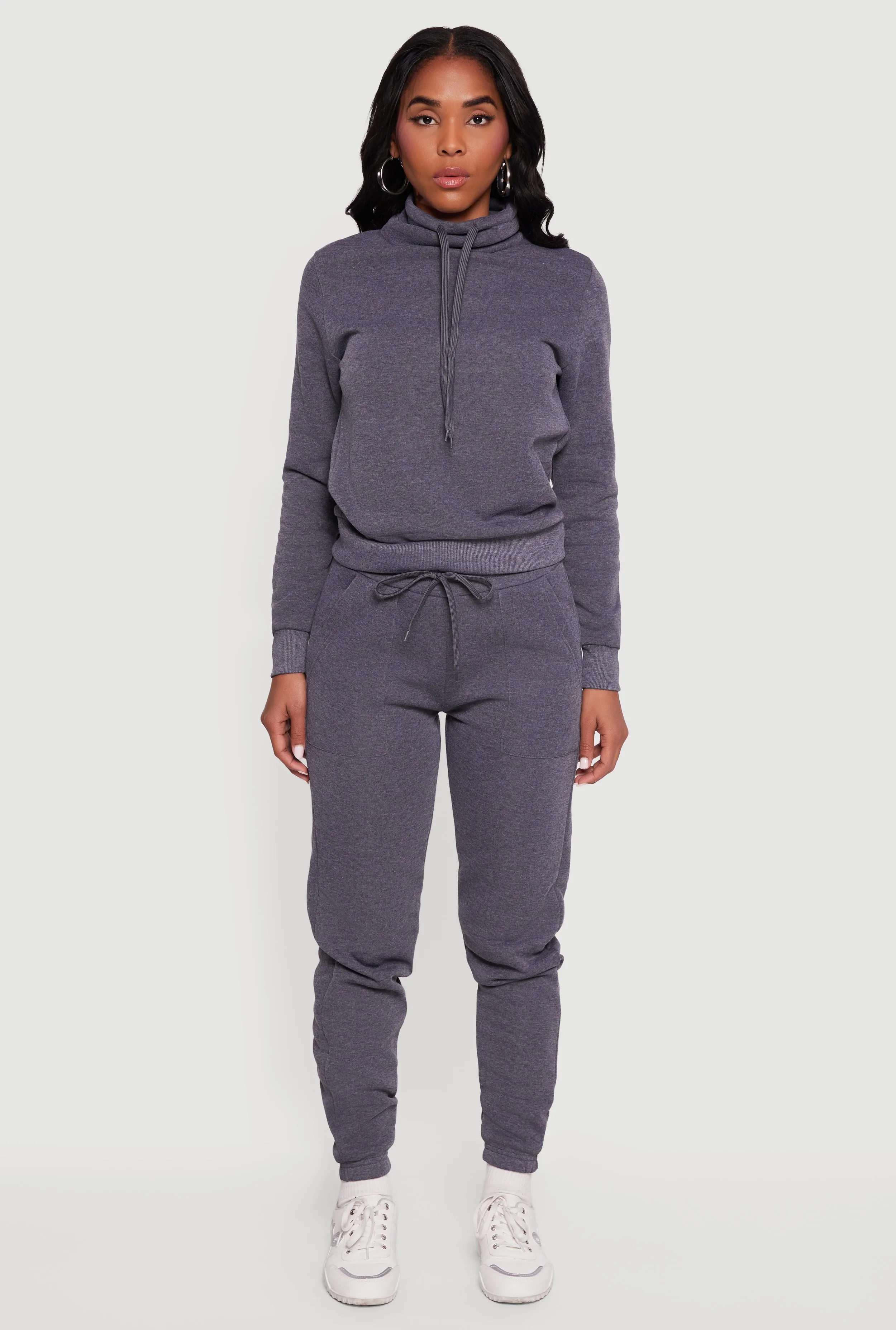 Drawstring Funnel Neck Pullover Sweatshirt sold by Rainbow product image thumbnail 3