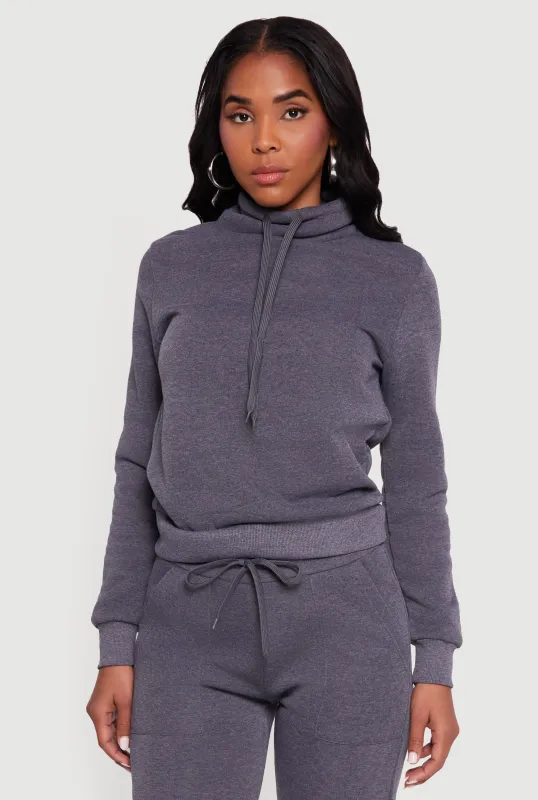 Drawstring Funnel Neck Pullover Sweatshirt sold by Rainbow