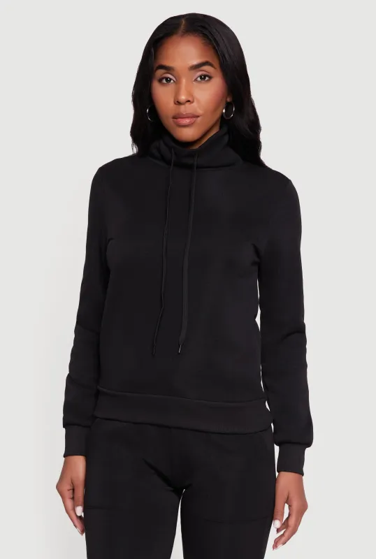 Drawstring Funnel Neck Pullover Sweatshirt sold by Rainbow