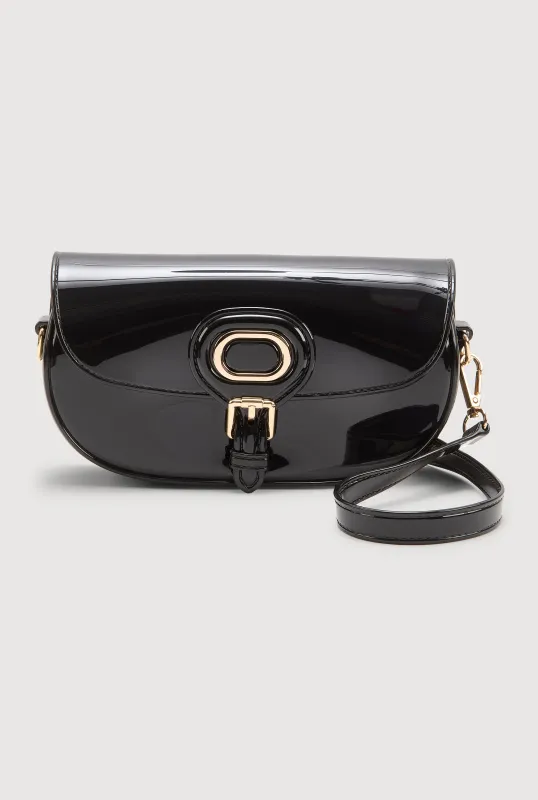 Jelly Flap Buckle Metallic Accent Crossbody Bag sold by Rainbow