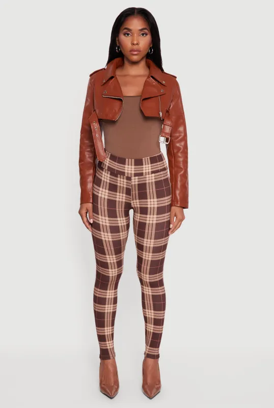 Siena Faux Leather Cropped Moto Jacket sold by Rainbow