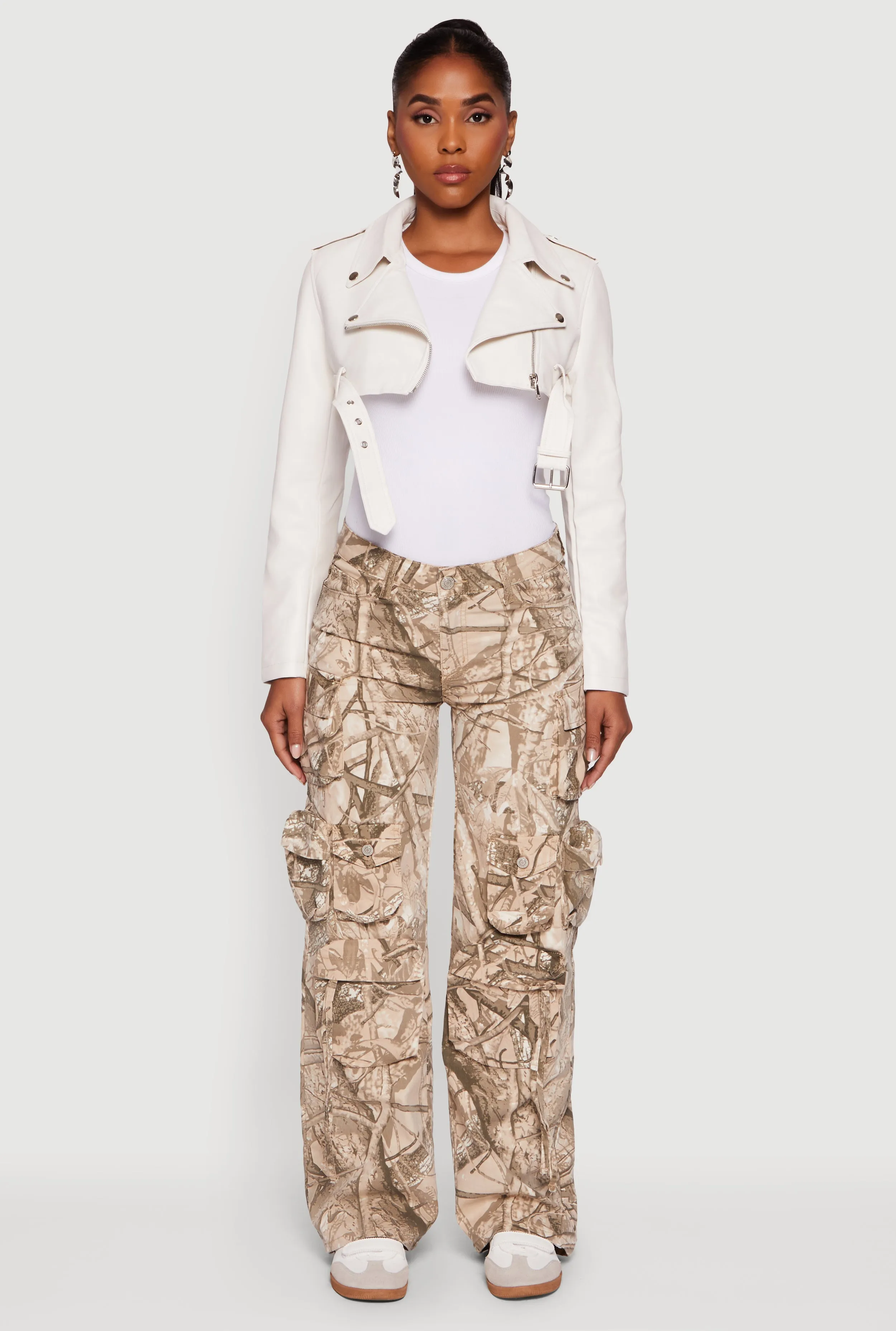 Siena Faux Leather Cropped Moto Jacket sold by Rainbow product image thumbnail 3