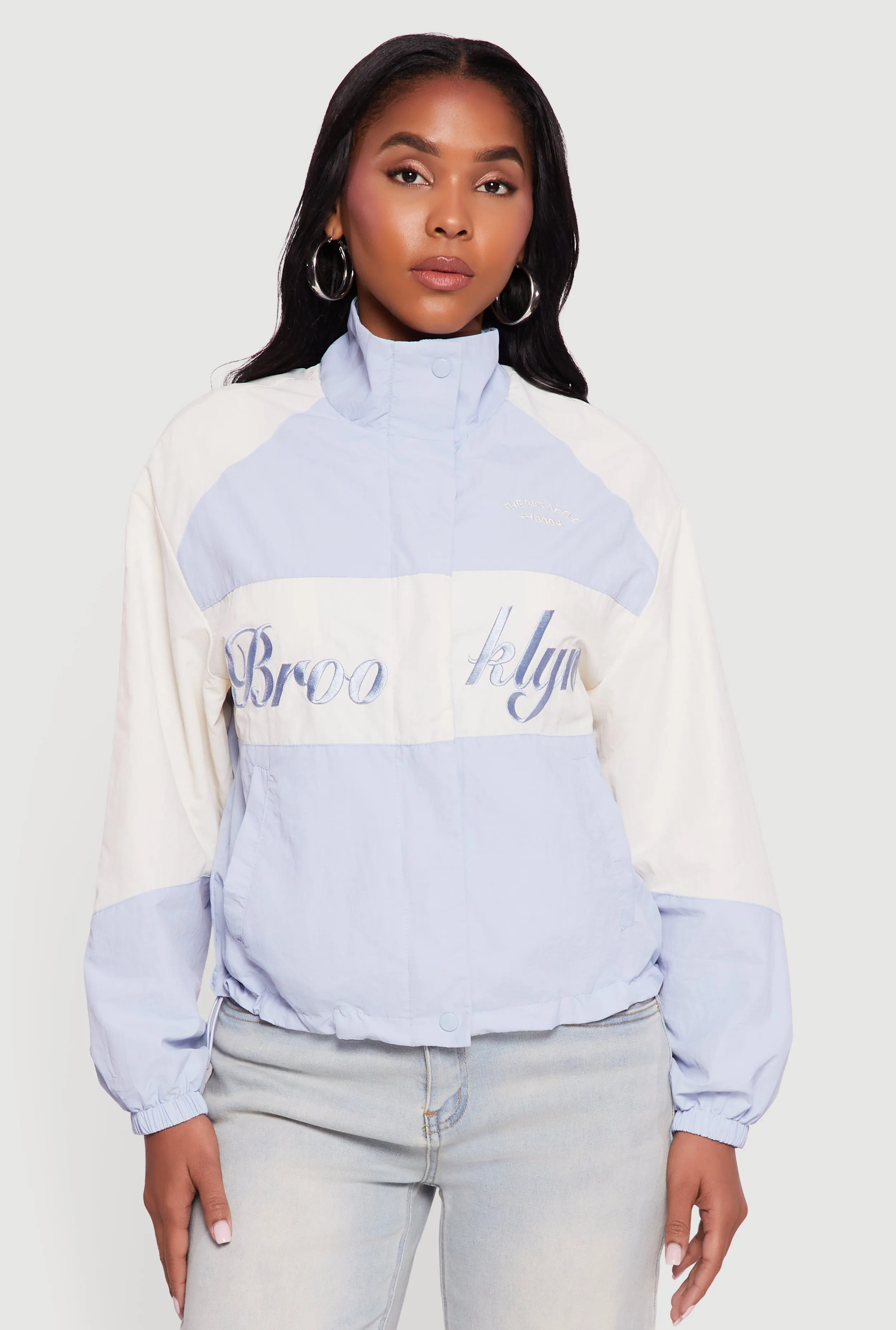 Colorblock Graphic Nylon Windbreaker Jacket sold by Rainbow product image thumbnail 2