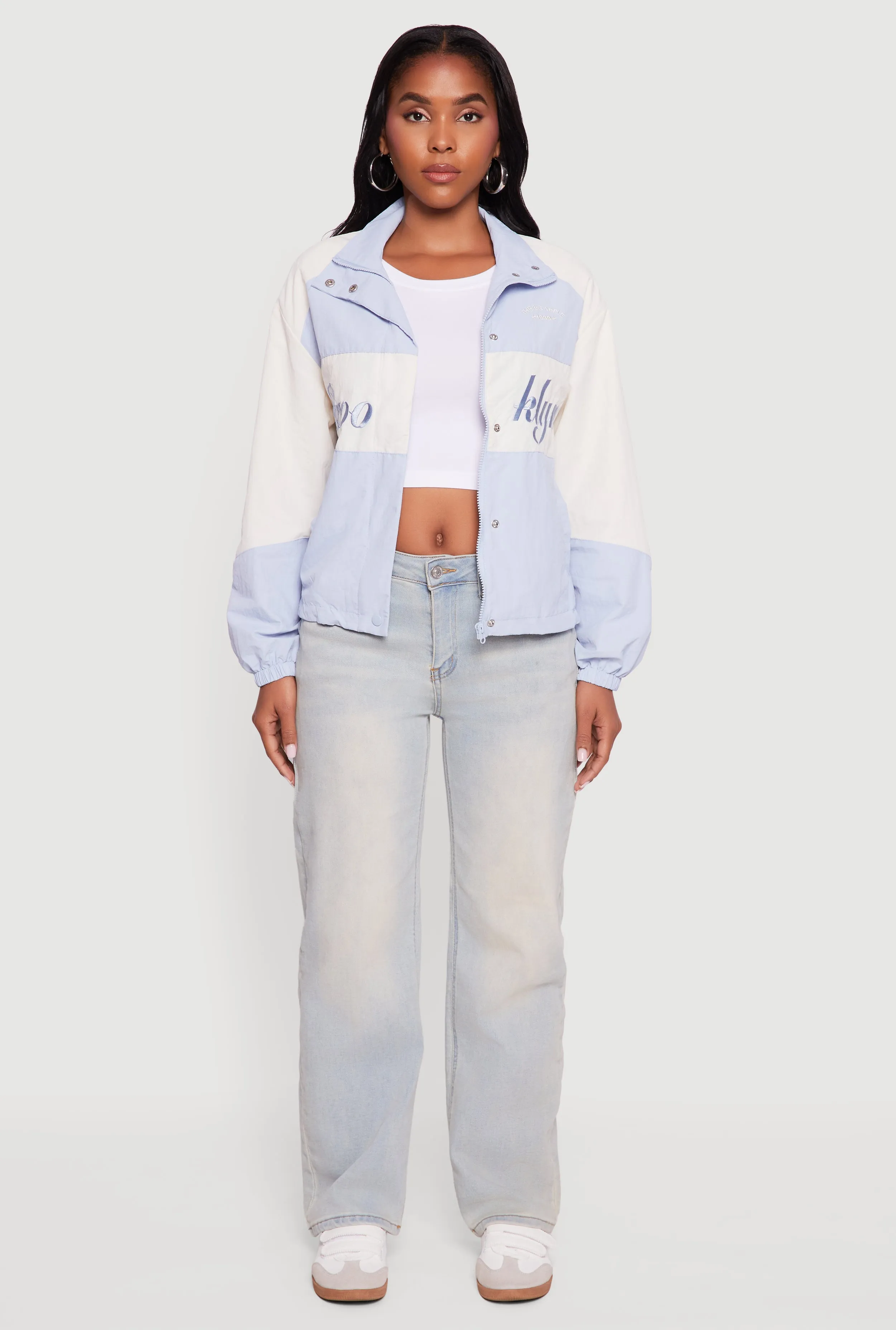 Colorblock Graphic Nylon Windbreaker Jacket sold by Rainbow product image thumbnail 3