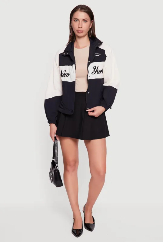 Colorblock Graphic Nylon Windbreaker Jacket sold by Rainbow