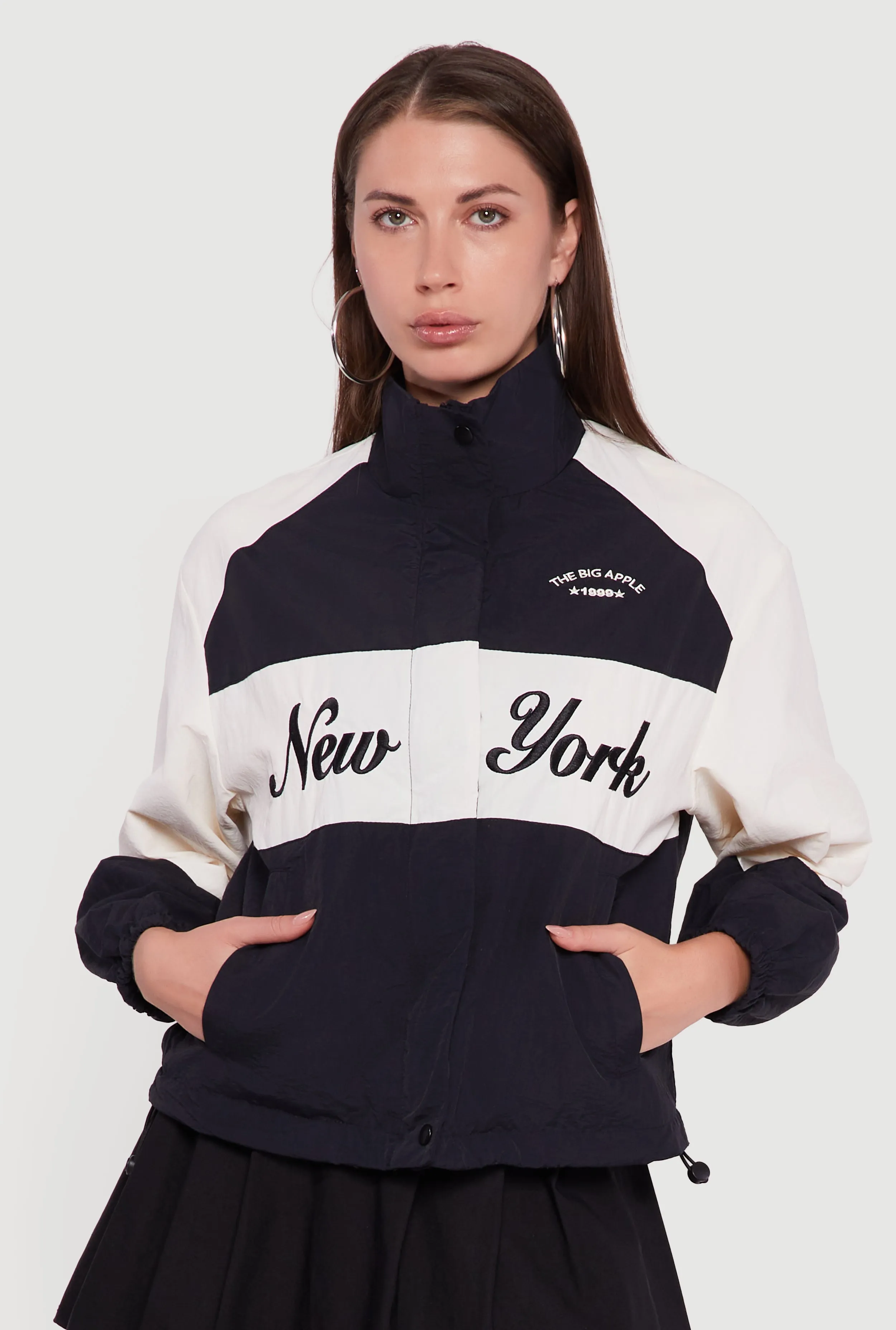 Colorblock Graphic Nylon Windbreaker Jacket sold by Rainbow product image thumbnail 2