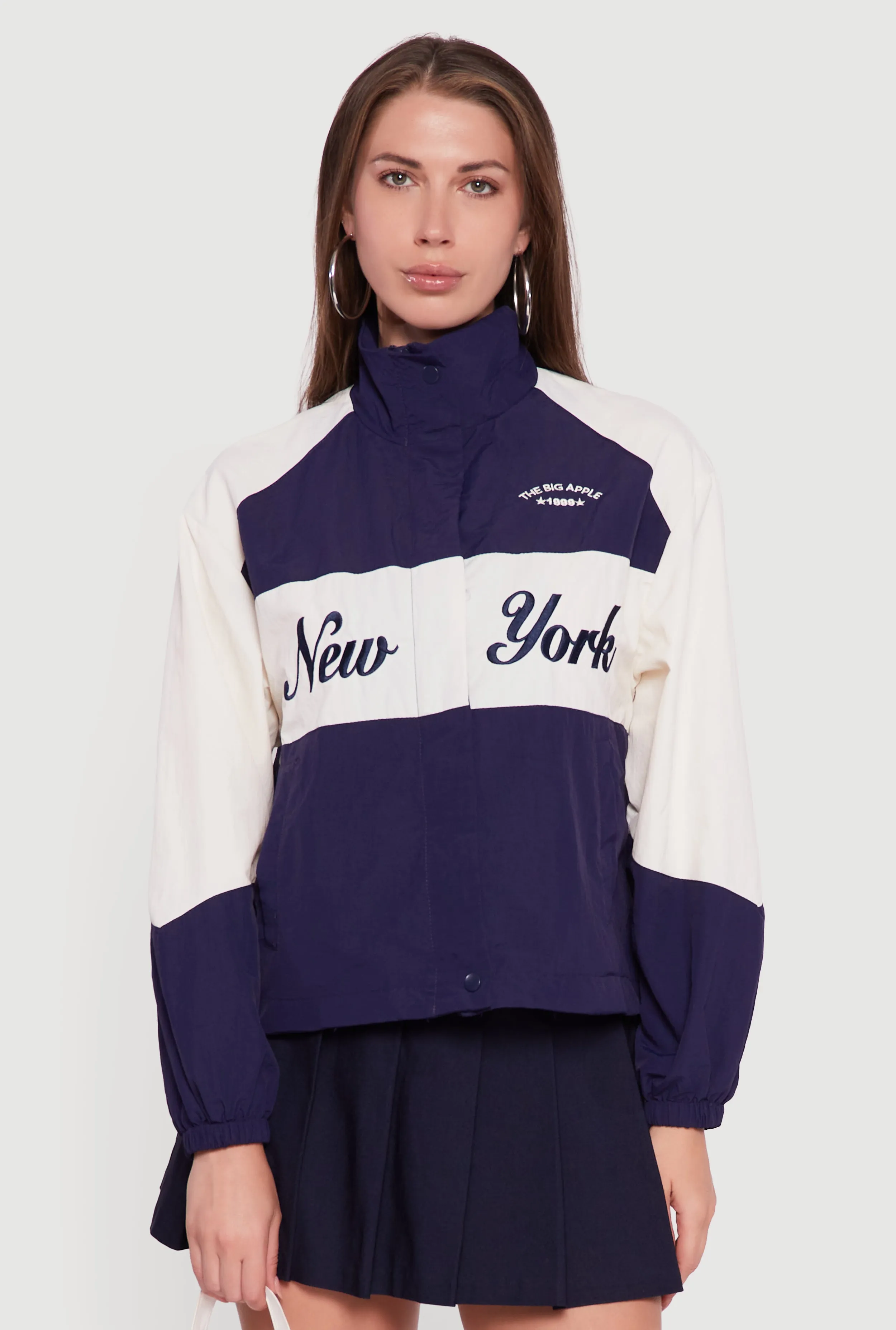 Colorblock Graphic Nylon Windbreaker Jacket sold by Rainbow product image thumbnail 2