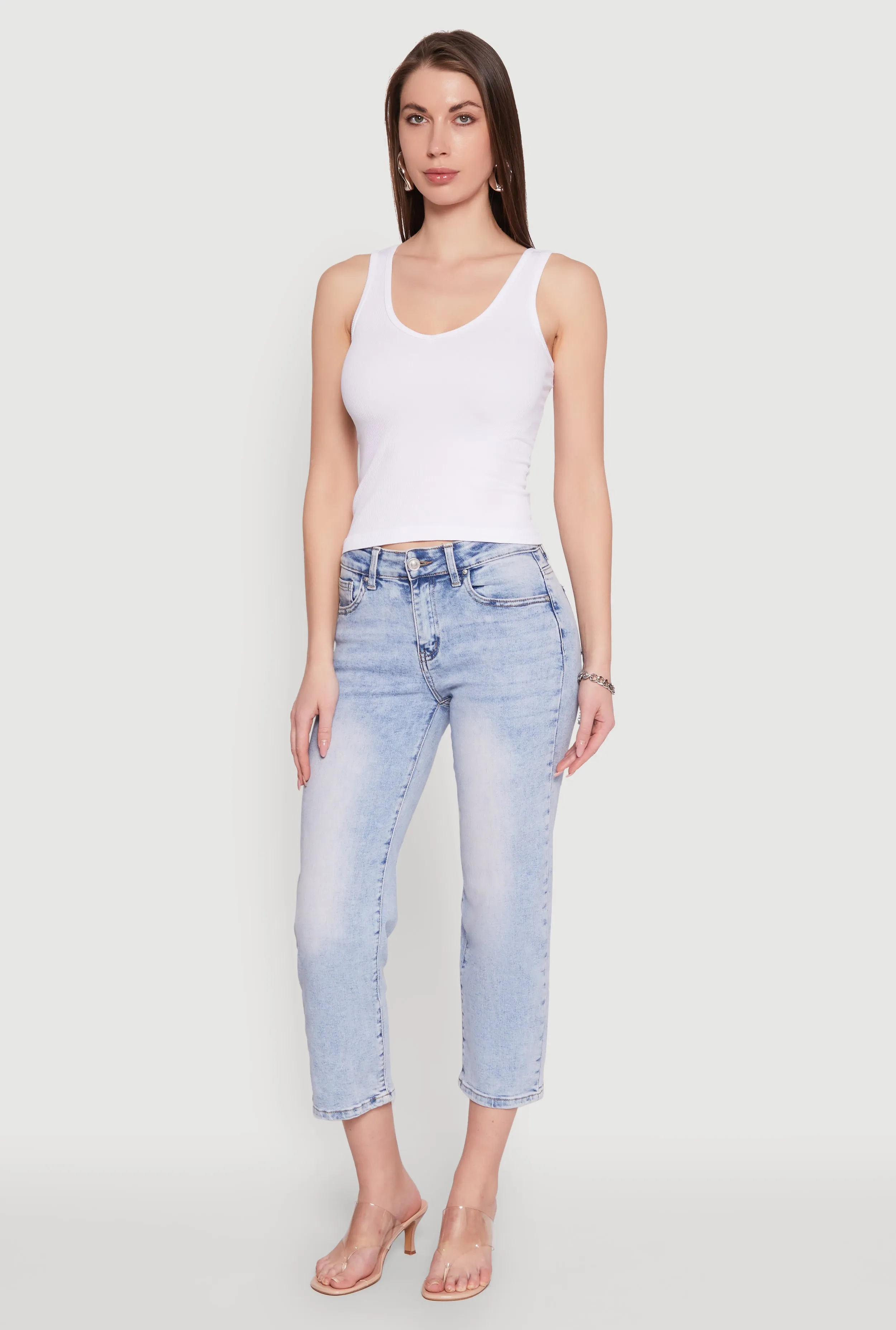 Camila Ribbed V-Neck Crop Tank Top sold by Rainbow product image thumbnail 2