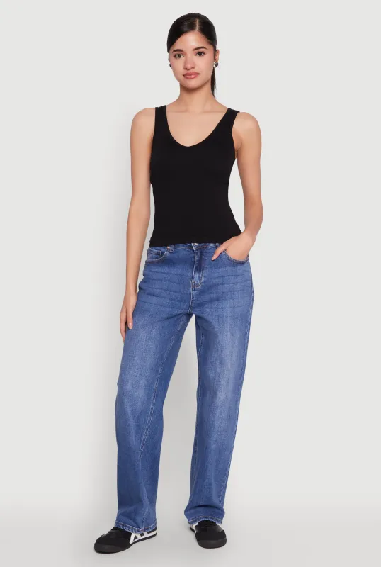 Camila Ribbed V-Neck Crop Tank Top sold by Rainbow