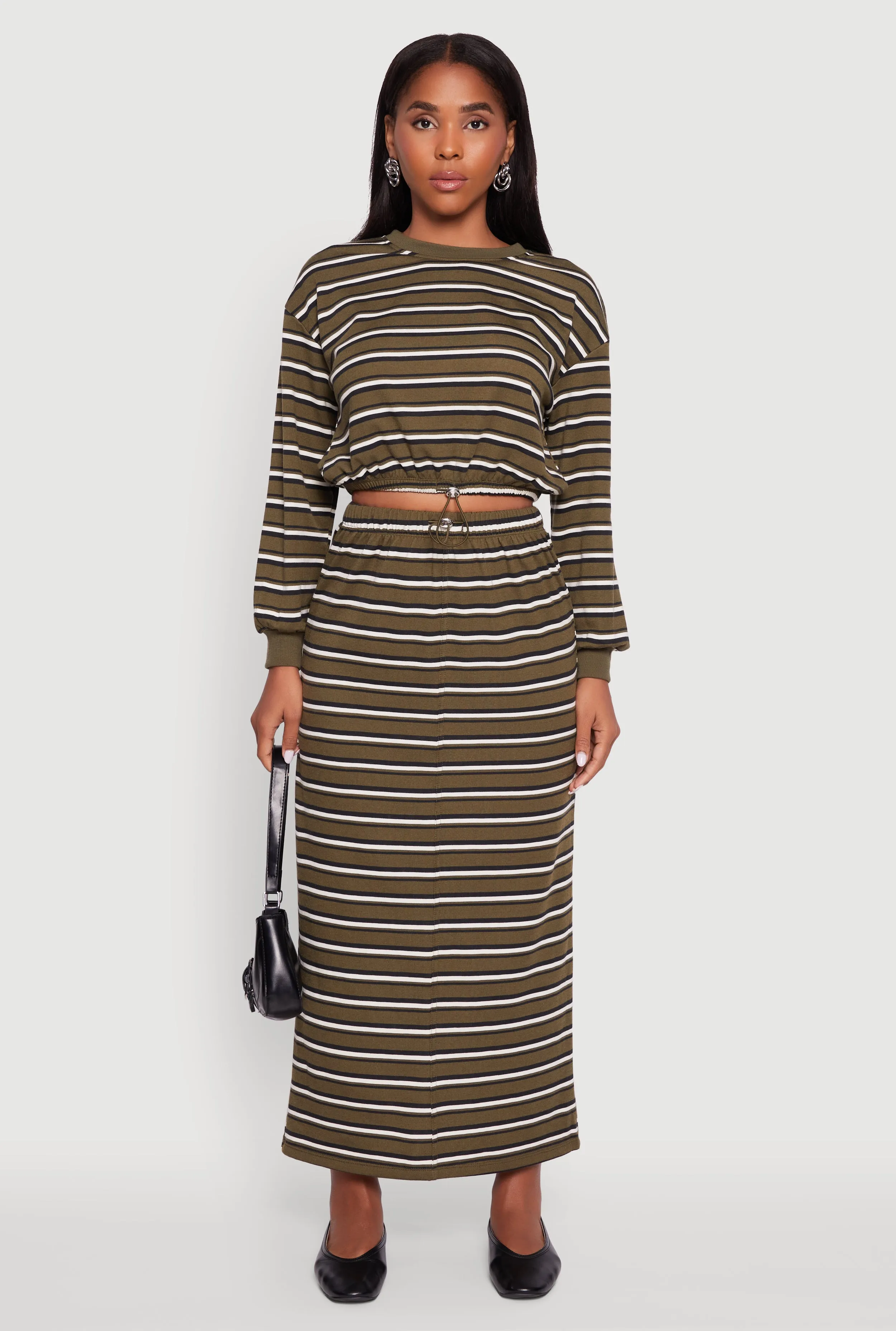 Layla Striped Drawstring Waist Maxi Skirt sold by Rainbow product image thumbnail 2