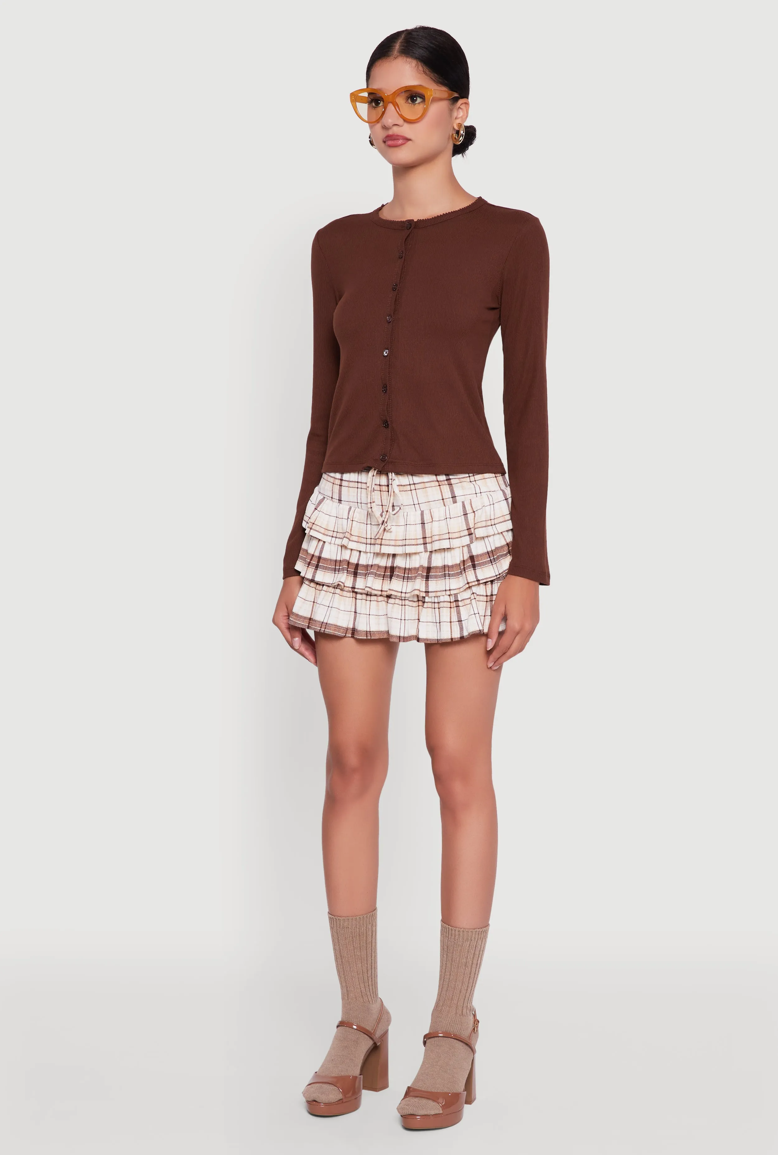 Lila Rib Knit Button Front Cardigan sold by Rainbow product image thumbnail 5