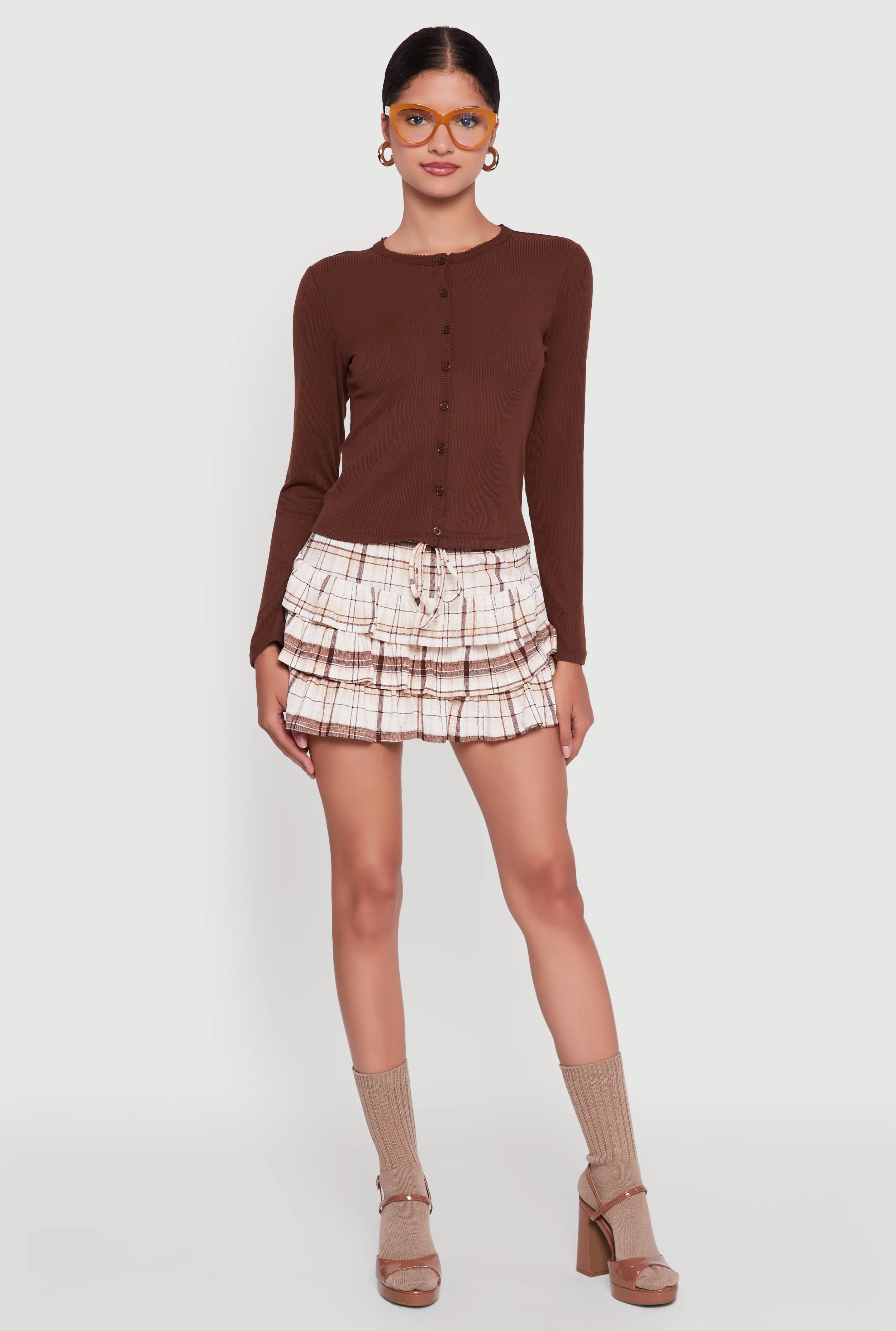 Lila Rib Knit Button Front Cardigan sold by Rainbow product image thumbnail 2