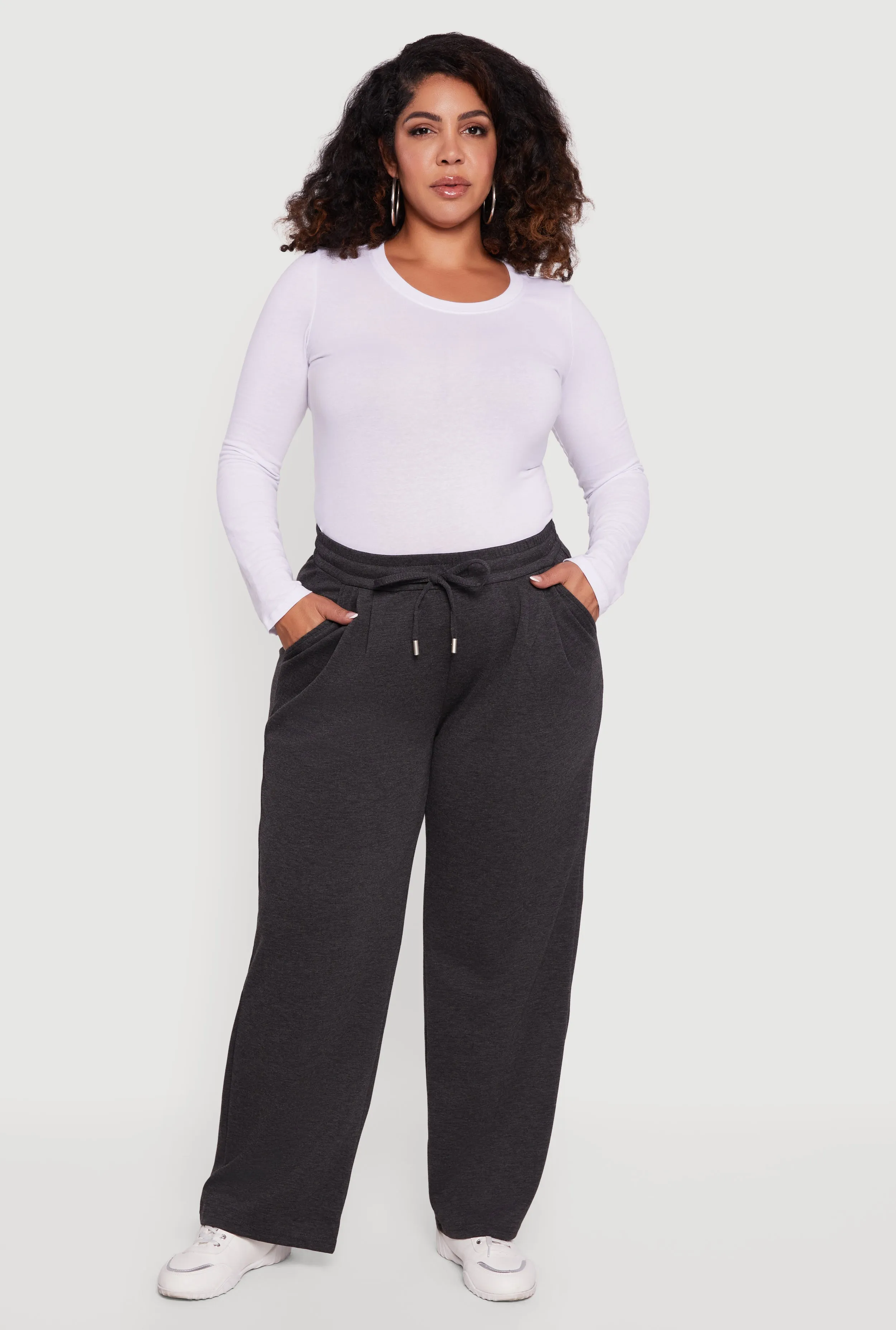 Plus Size Wide Leg Drawstring Sweatpants sold by Rainbow product image thumbnail 4