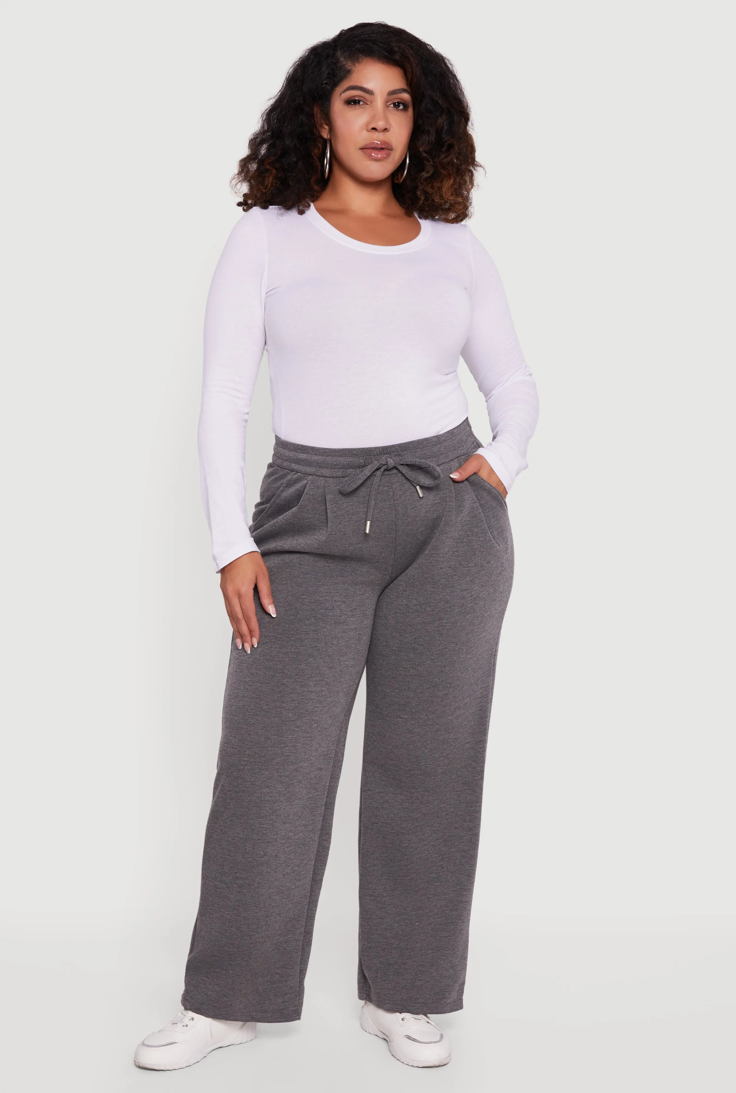 Plus Size Wide Leg Drawstring Sweatpants sold by Rainbow product image thumbnail 3