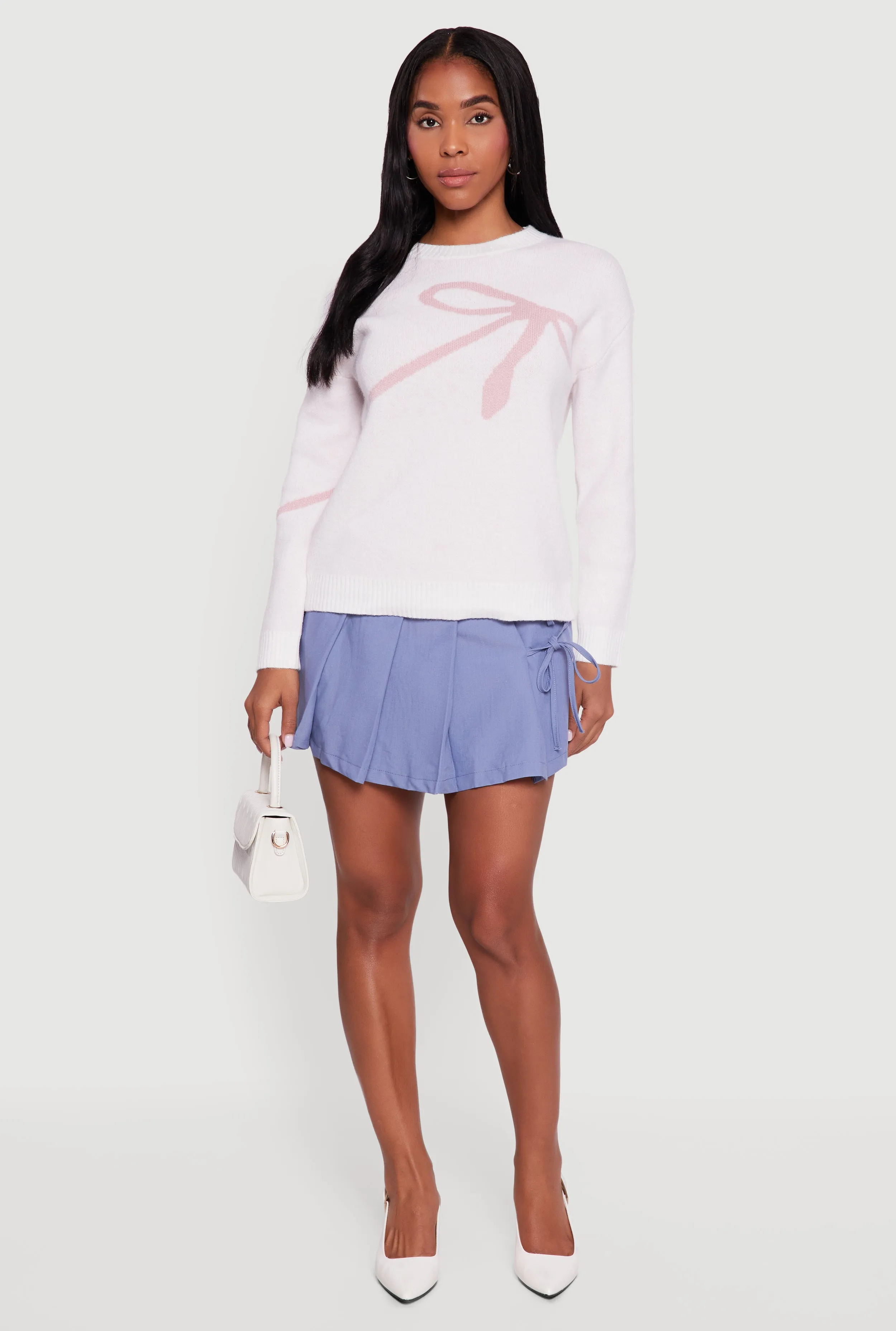 Brushed Knit Bow Graphic Pullover Sweater sold by Rainbow product image thumbnail 2