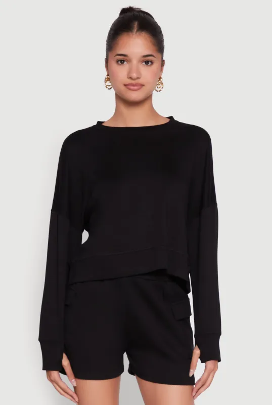 Opal Soft Knit Thumb Hole Sweatshirt sold by Rainbow