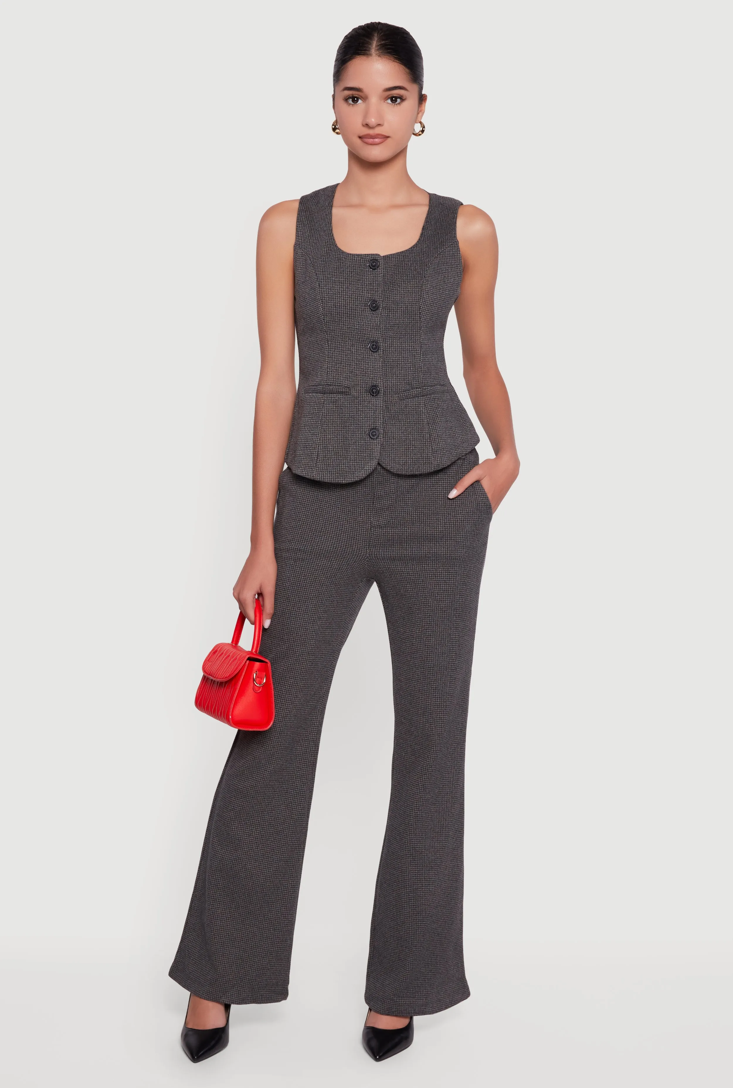 Houndstooth Flare Leg Dress Pants sold by Rainbow product image thumbnail 4