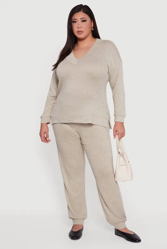 Plus Size Drawstring High Waisted Joggers sold by Rainbow