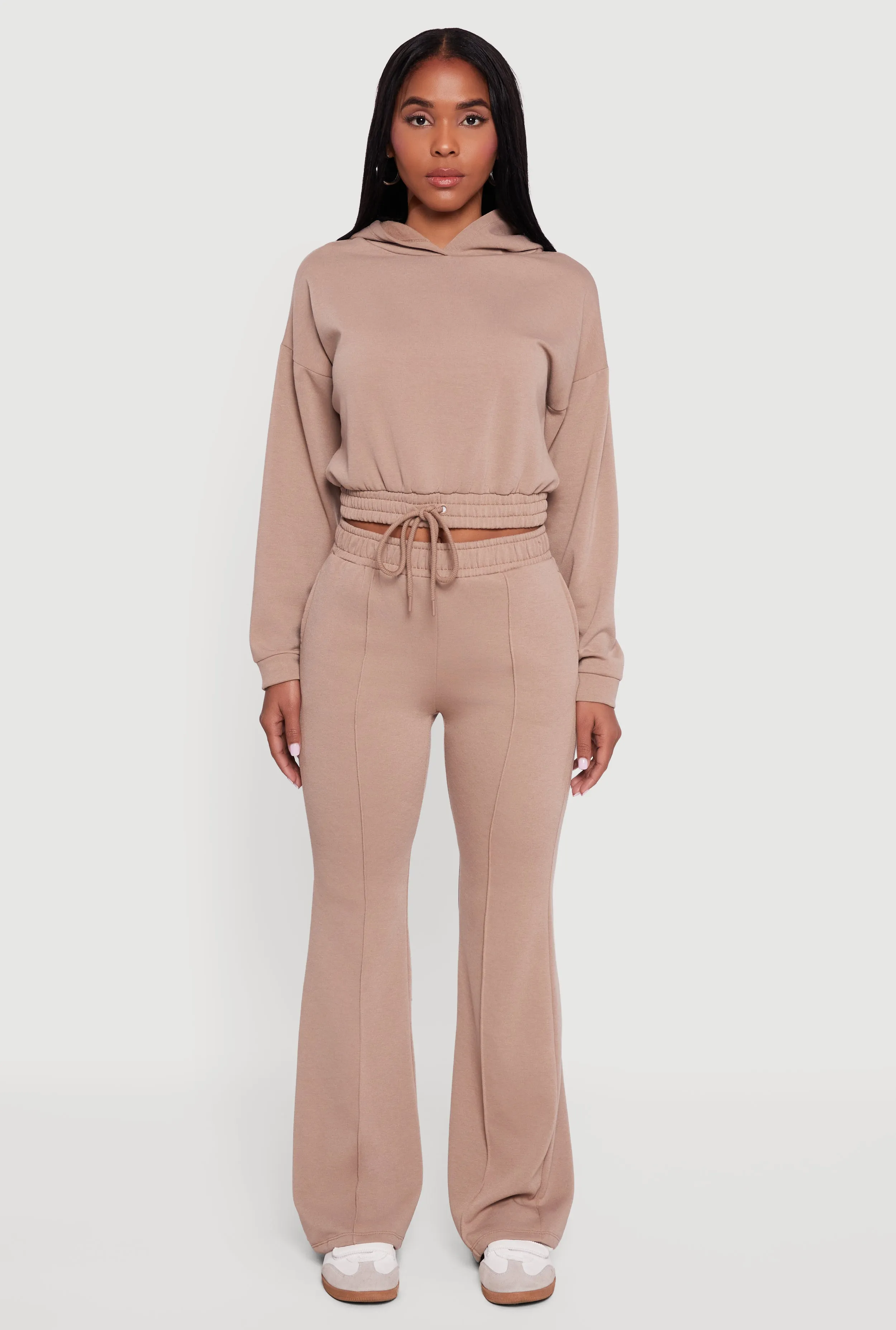 High Waisted Flare Leg Fleece Lined Sweatpants sold by Rainbow product image thumbnail 5