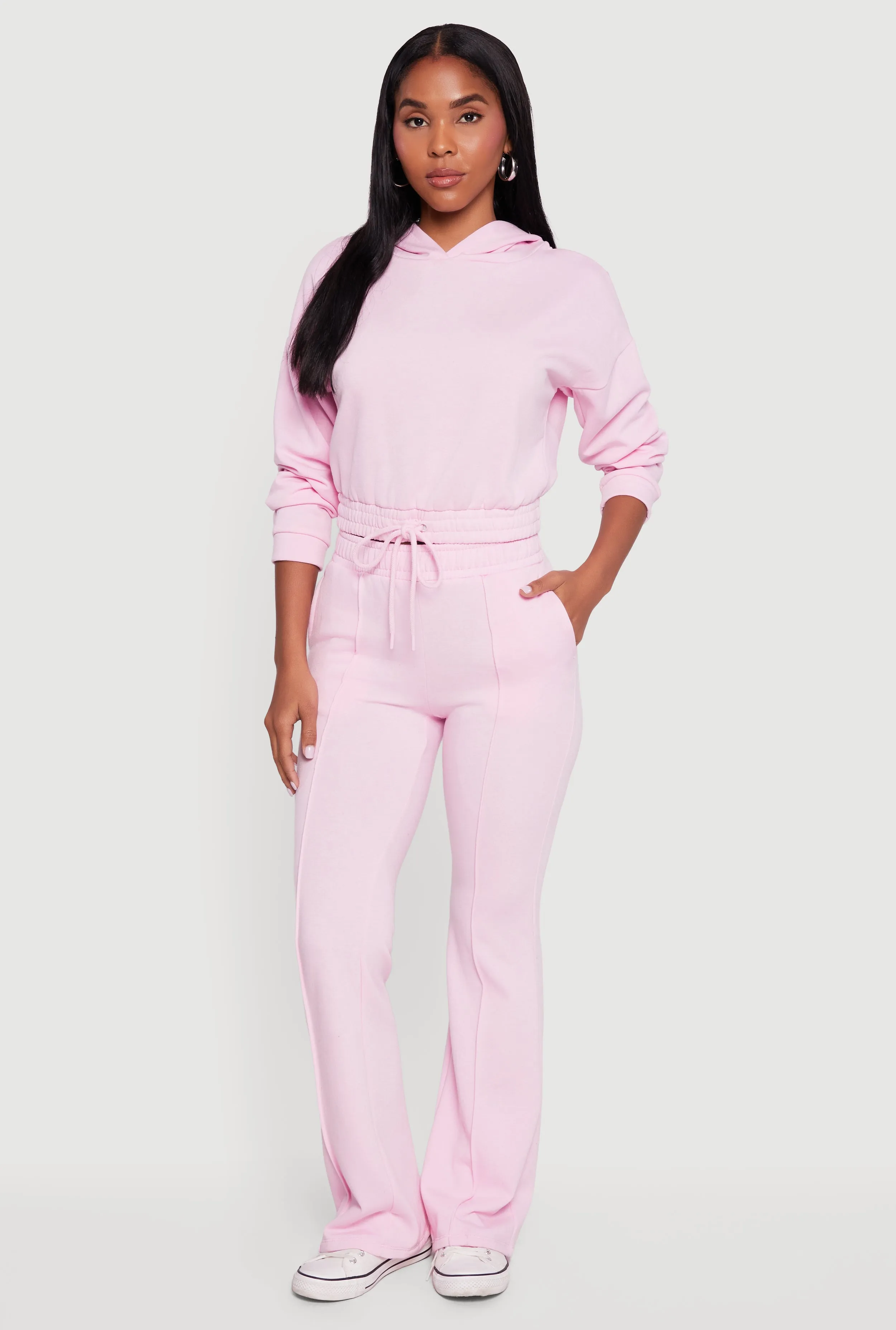 High Waisted Flare Leg Fleece Lined Sweatpants sold by Rainbow product image thumbnail 3